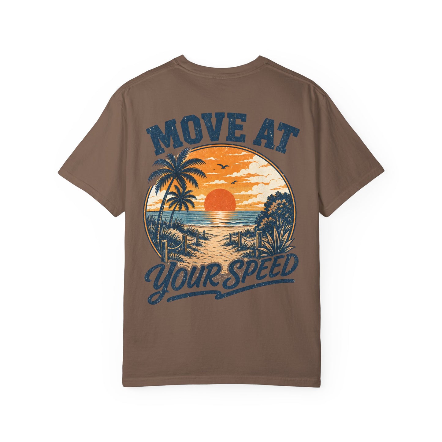 "Move At Your Speed" Retro Beach Sunset T-Shirt