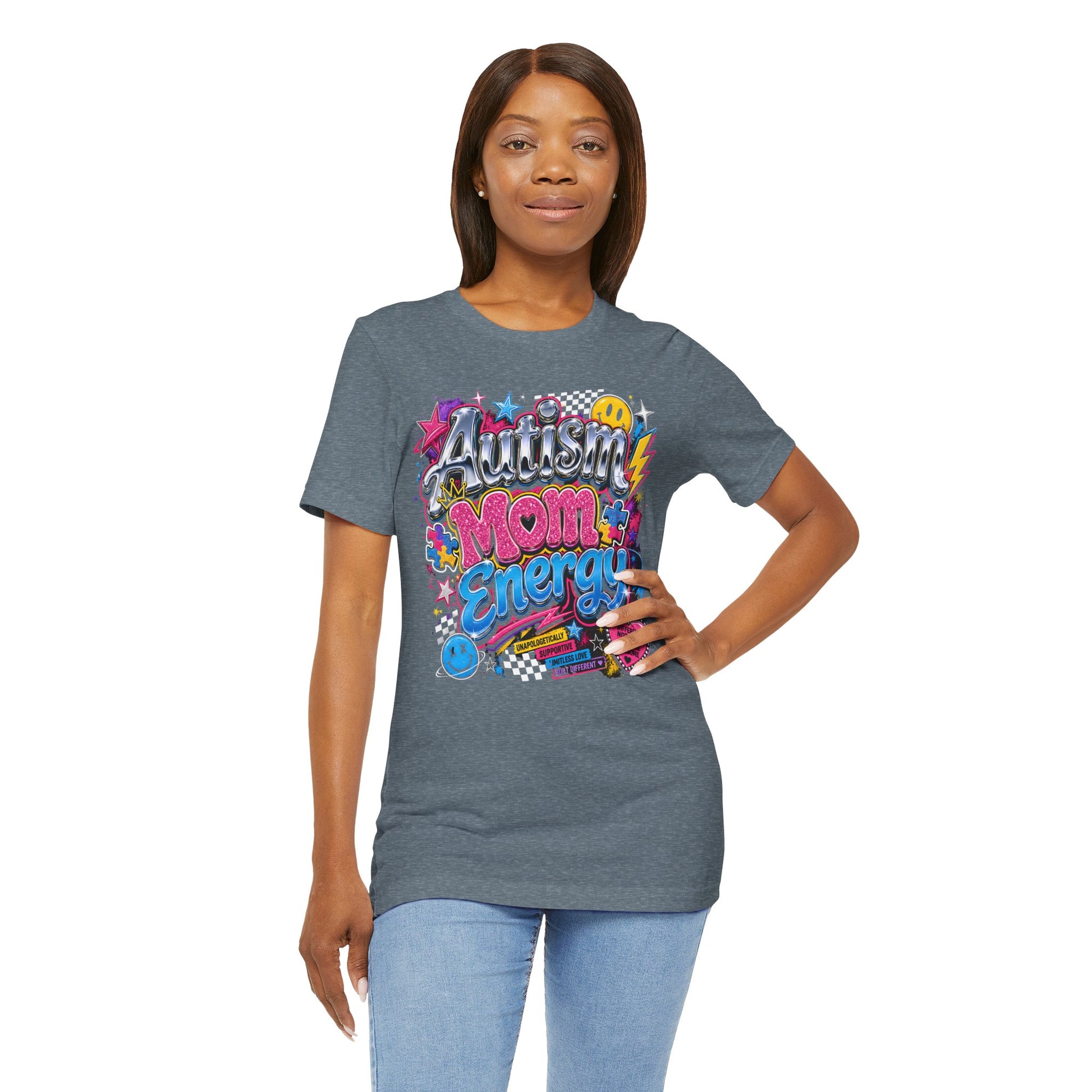 Autism Mom Energy T-Shirt — Colorful Supportive Graphic Tee for Autism Awareness image 14