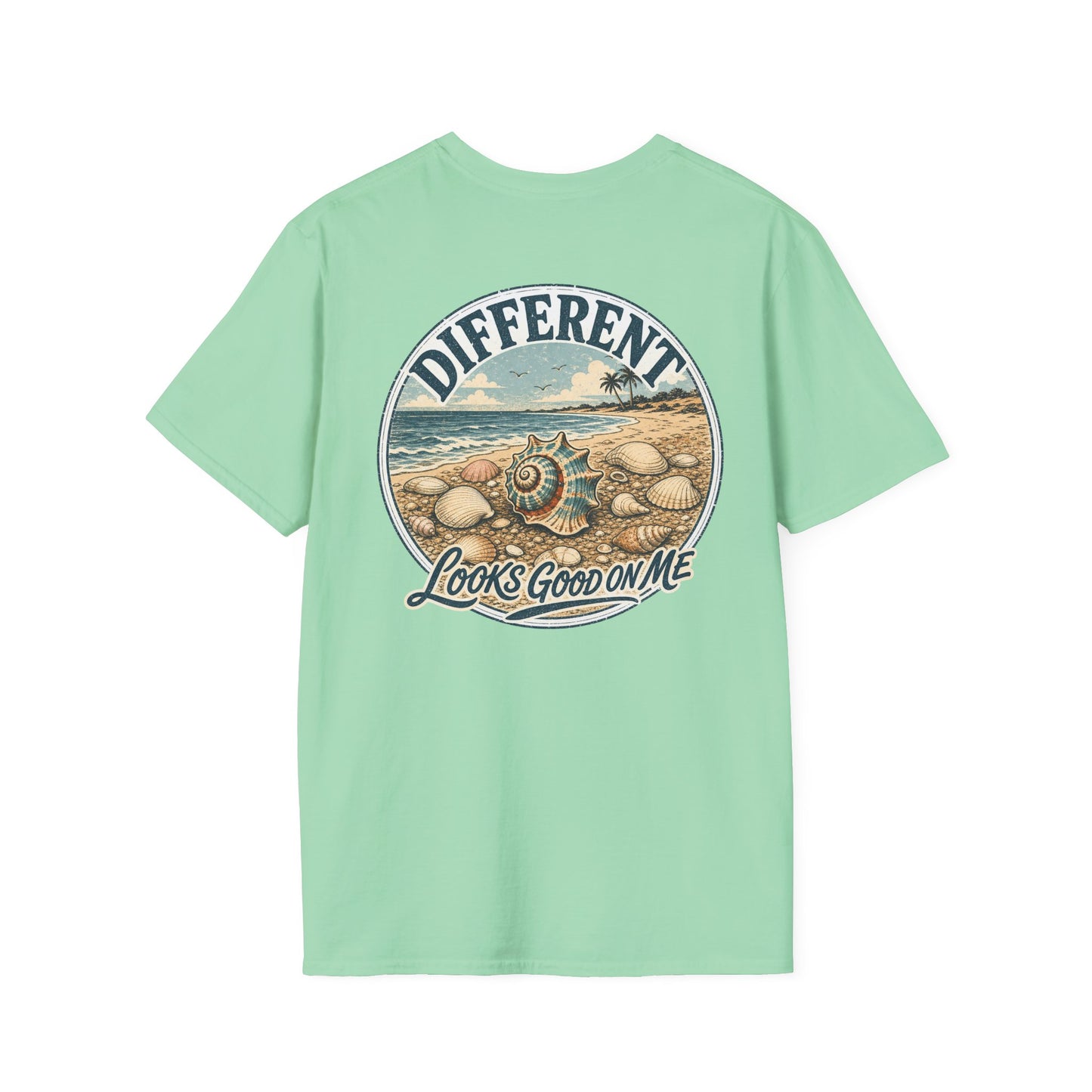 "Different Looks Good On Me" Vintage Seashell Graphic Tee