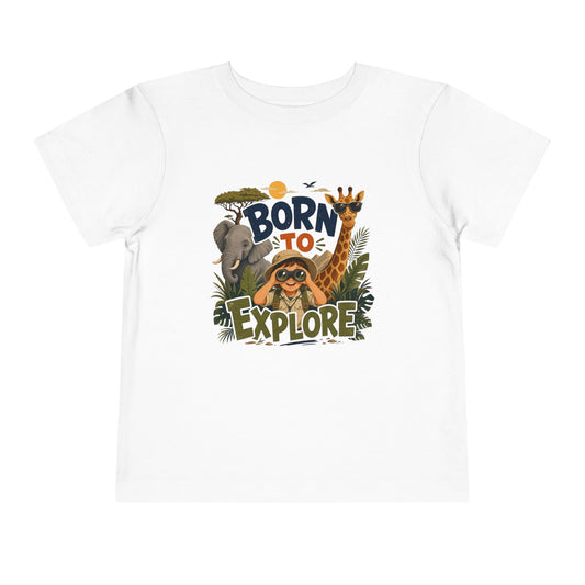 Born to Explore Toddler Tee — Jungle Safari Graphic Shirt