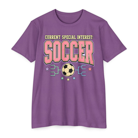 Soccer Graphic T-Shirt — "Current Special Interest: SOCCER" Retro Tee