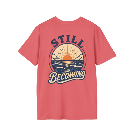 Still Becoming T-Shirt — Vintage Coastal Ocean Sunrise
