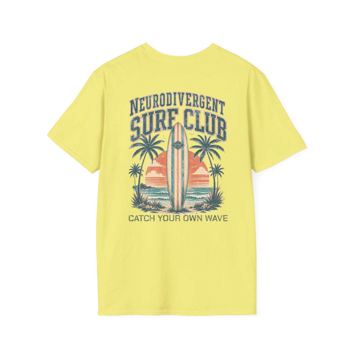 "Catch Your Own Wave" Neurodivergent Surf Club Graphic Tee Shirt