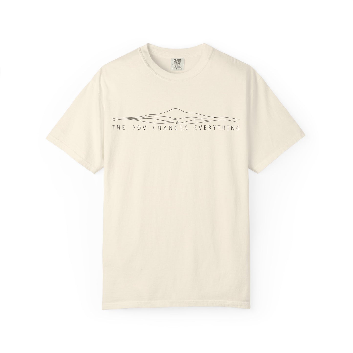 "The Pov Changes Everything" T-shirt — Minimal Mountain Line Art- Knowing You're Autistic