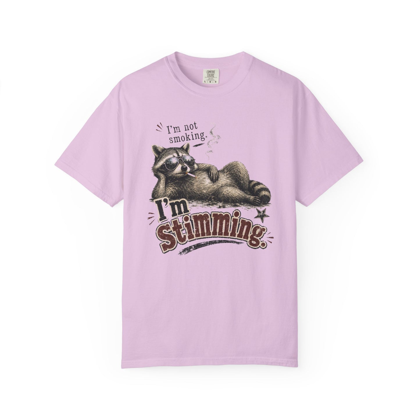 Raccoon 'I'm Stimming' Graphic T-Shirt — Funny Neurodiversity Pride Tee