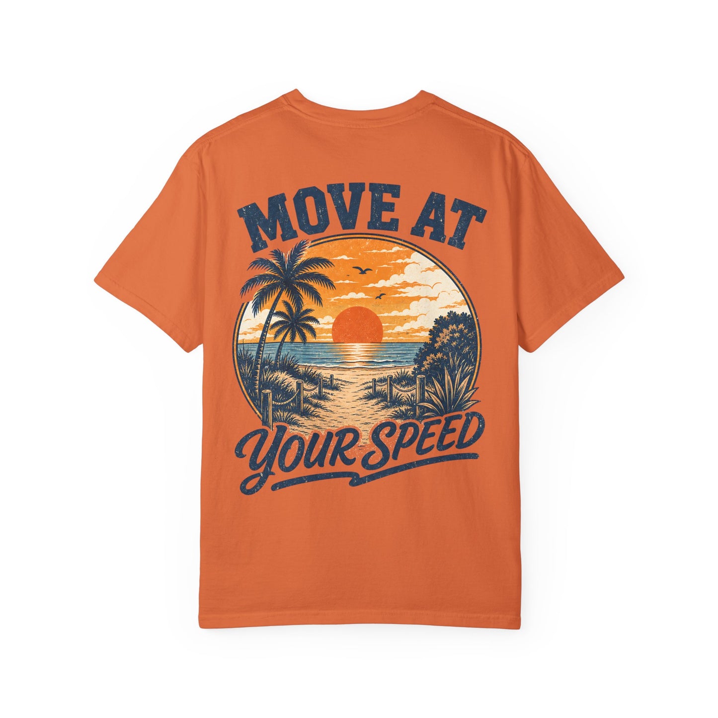 "Move At Your Speed" Retro Beach Sunset T-Shirt