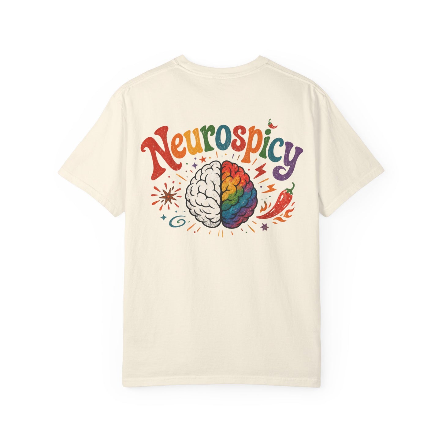Neurospicy Rainbow Brain T-Shirt Neurodivergent Life