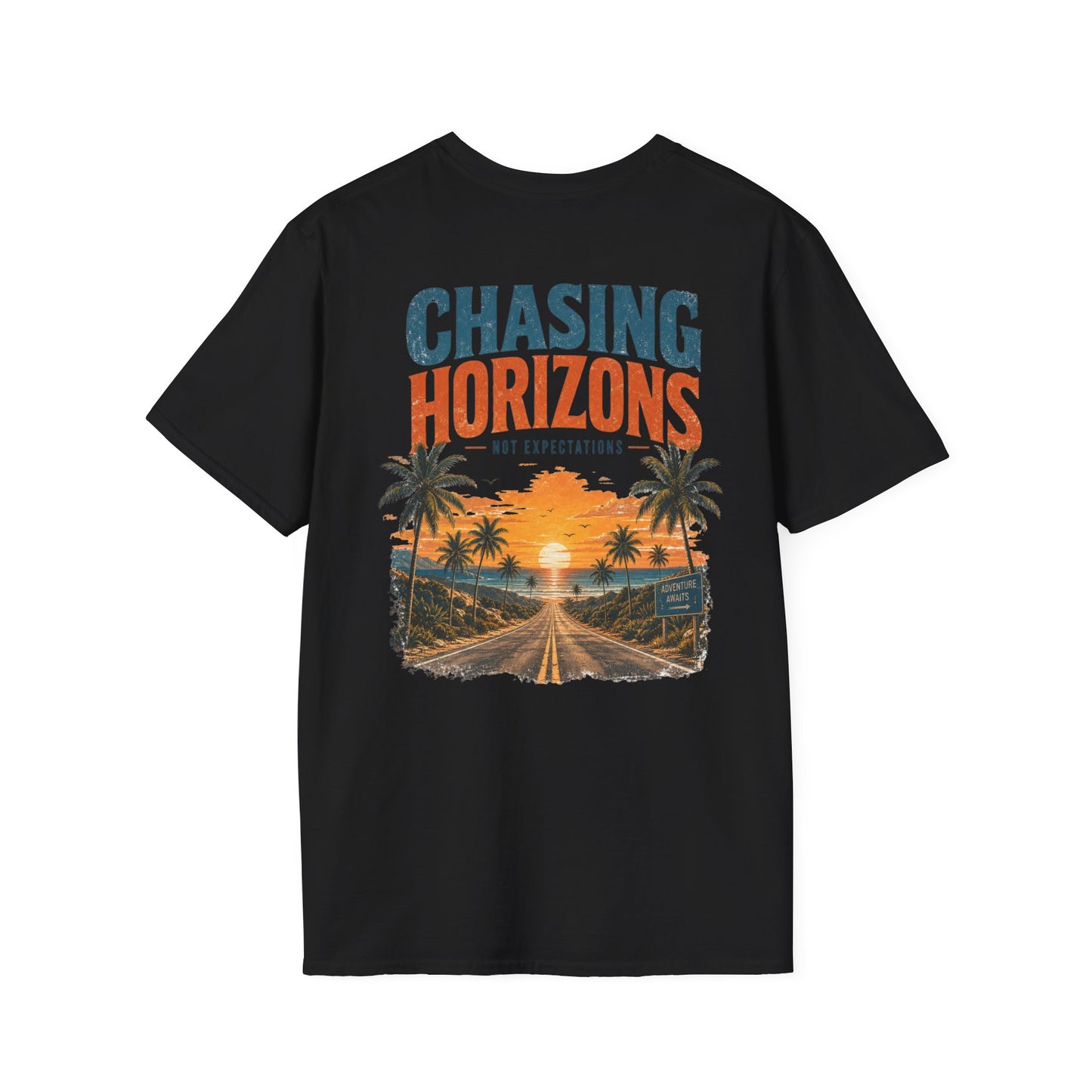 Chasing Horizons Graphic Tee – Retro Open Road T-Shirt