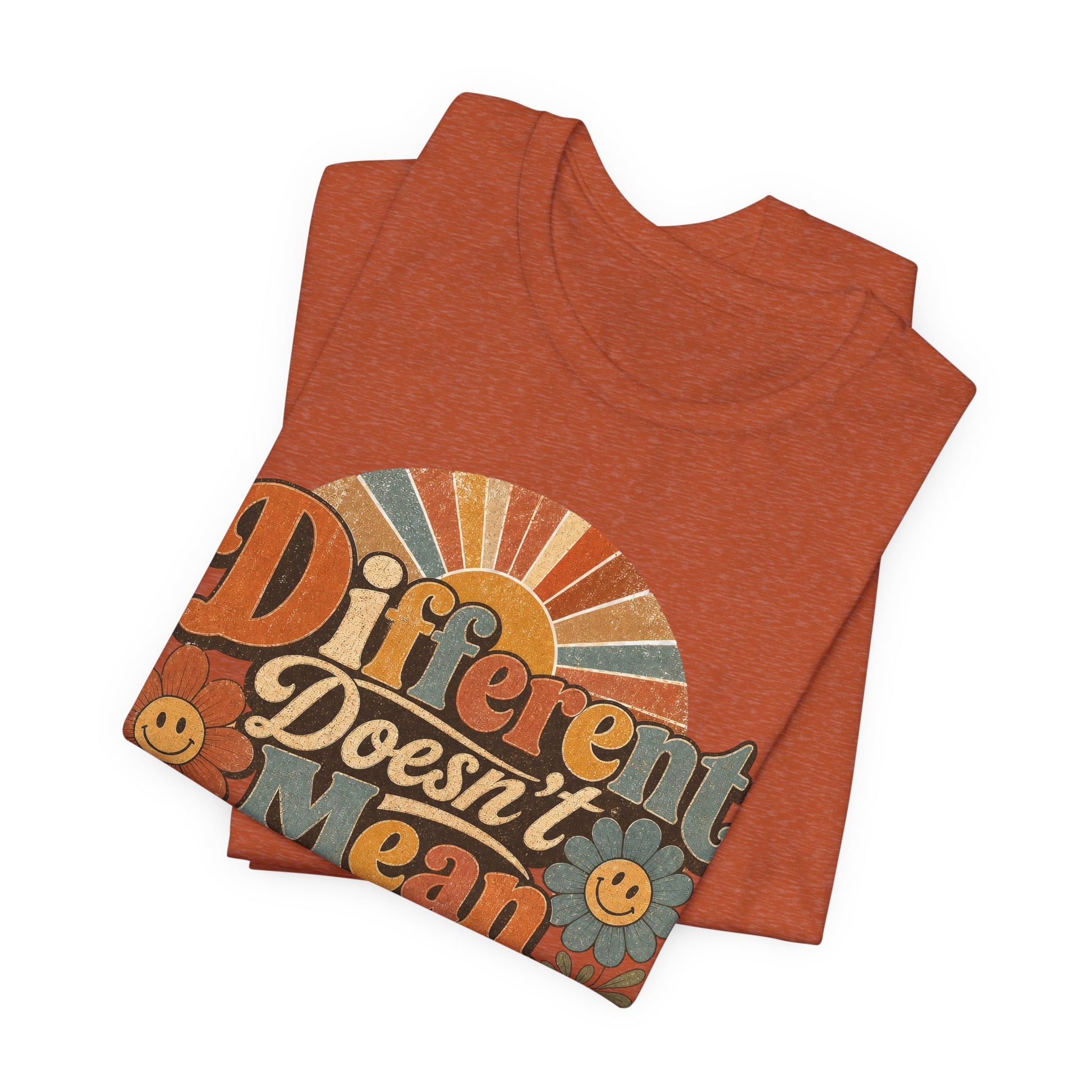 Different Doesn't Mean Less Retro Graphic Tee image 17