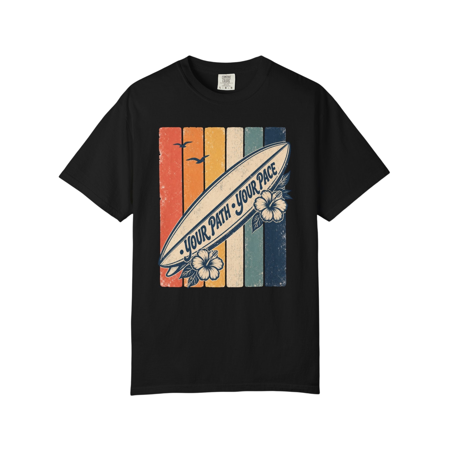 Surf Vintage Tee — “Your Path, Your Pace” Retro Beach T-Shirt
