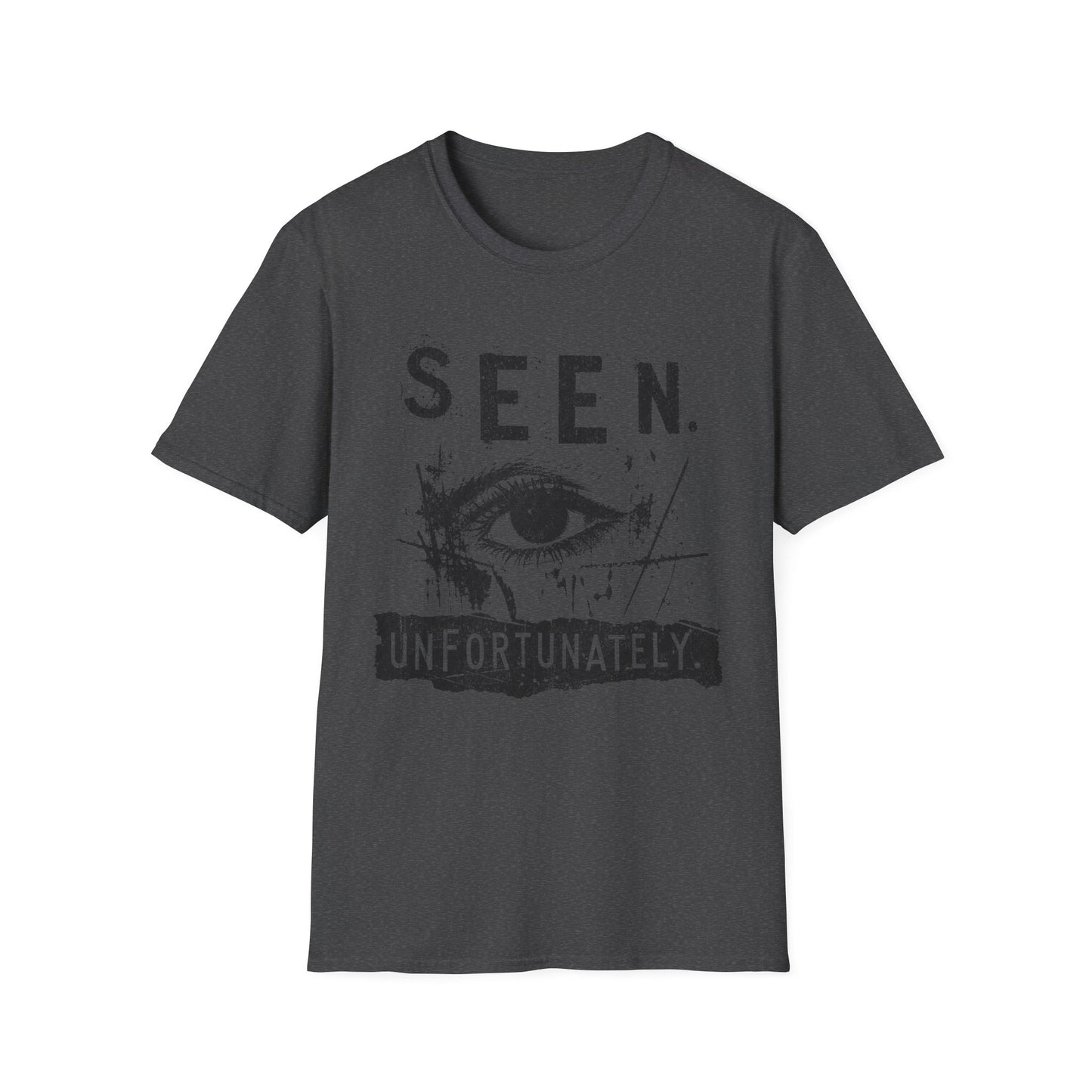 Seen. Eye Graphic T-Shirt — "Seen. Unfortunately." Vintage Grunge Tee