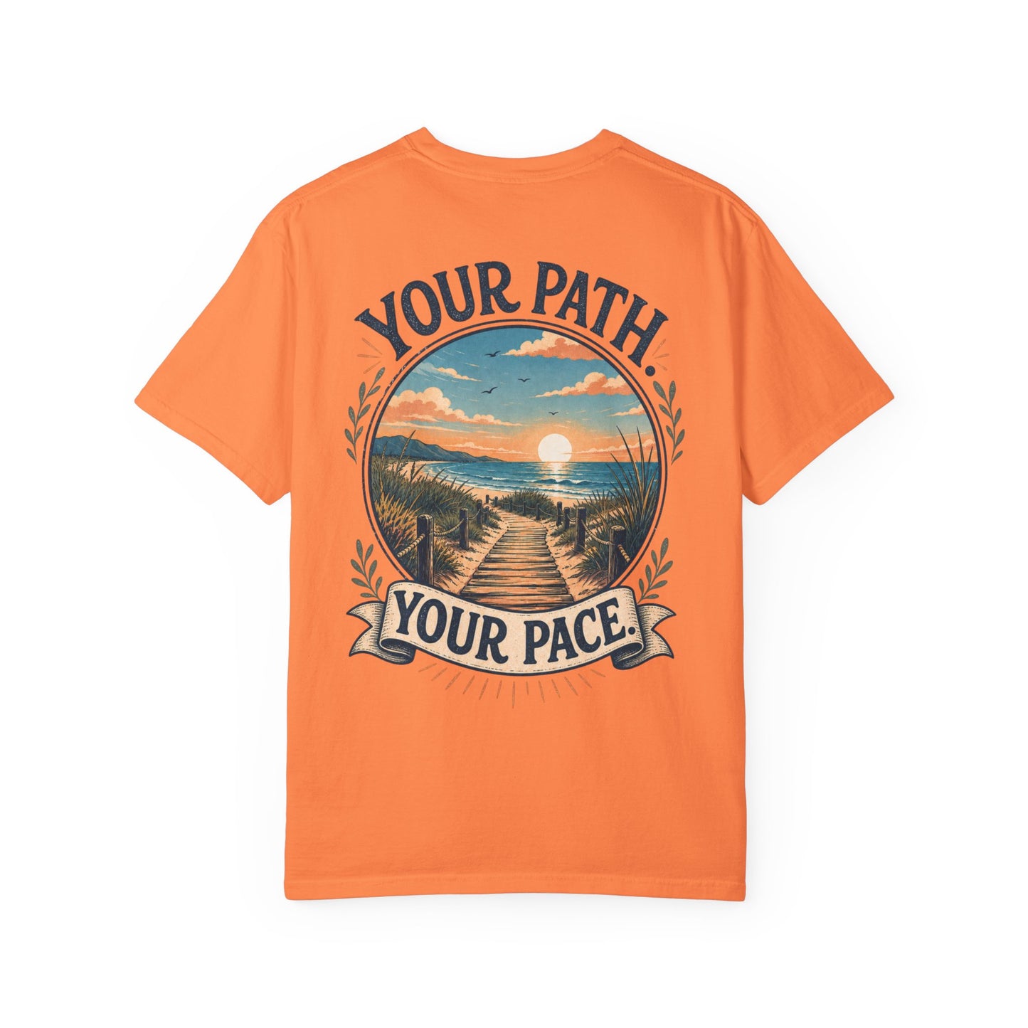 Your Path, Your Pace T-Shirt — Scenic Beach Sunset Graphic Tee
