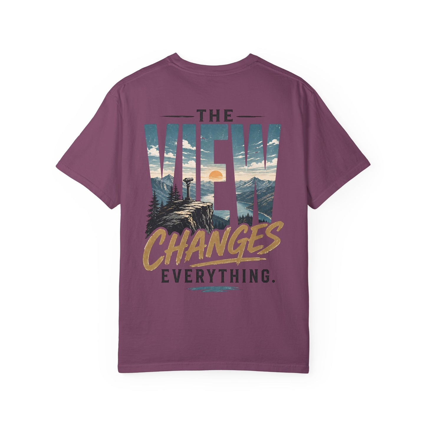 “The View Changes Everything” Scenic Graphic Tee Shirt