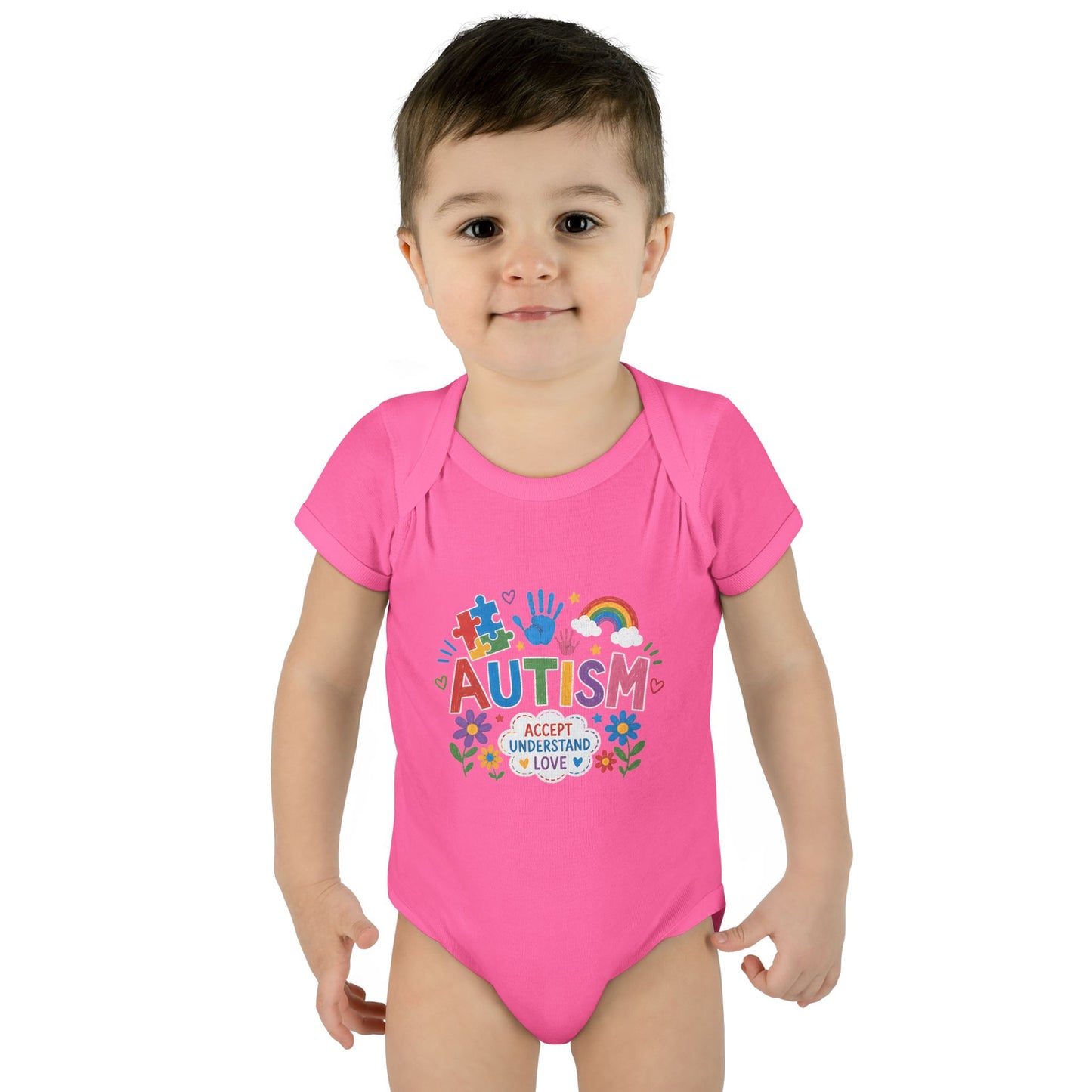 Autism Awareness Infant Bodysuit — 'Accept Understand Love' Colorful Design image 41