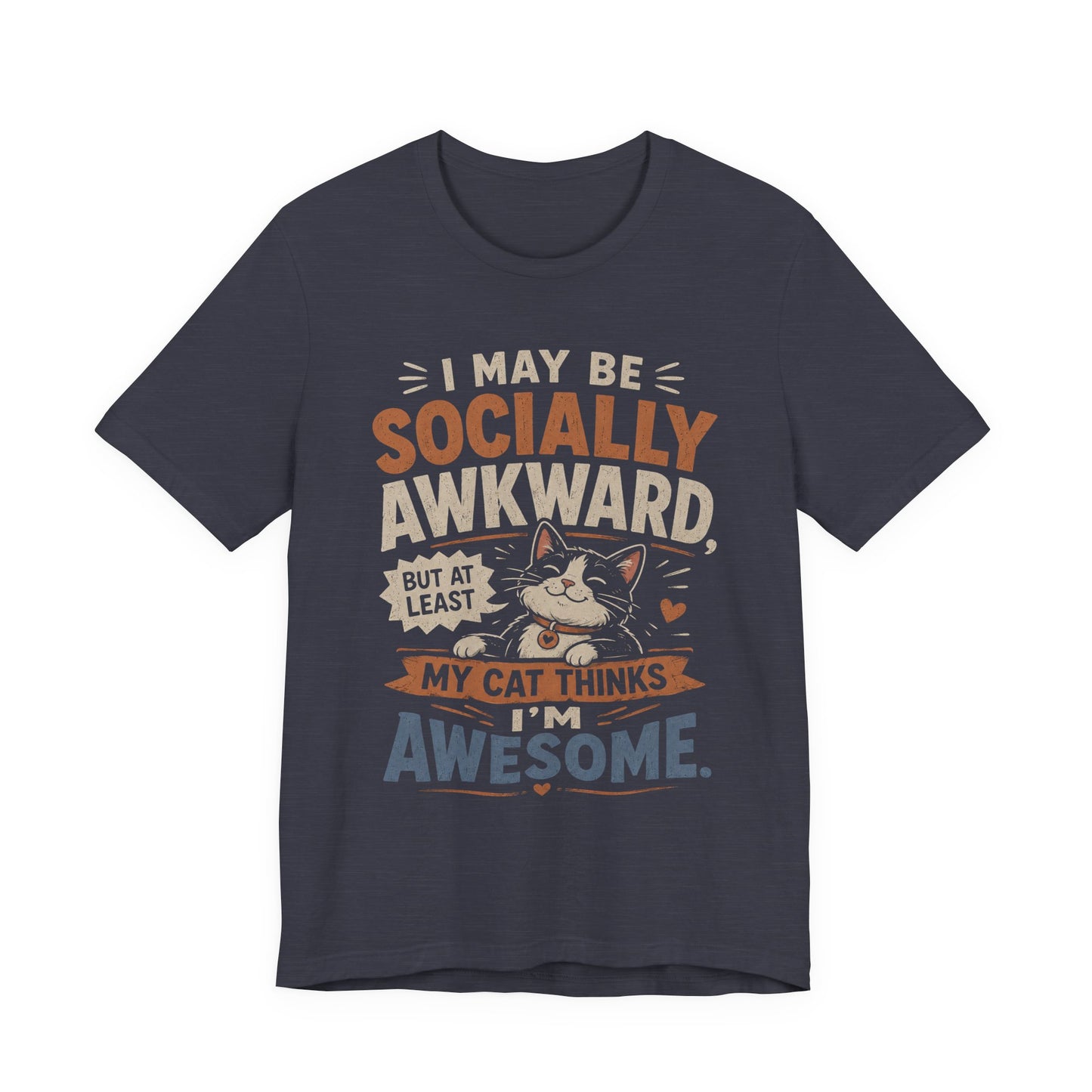 Socially Awkward Cat T-Shirt — Funny Introvert &amp; Cat Lover Tee image