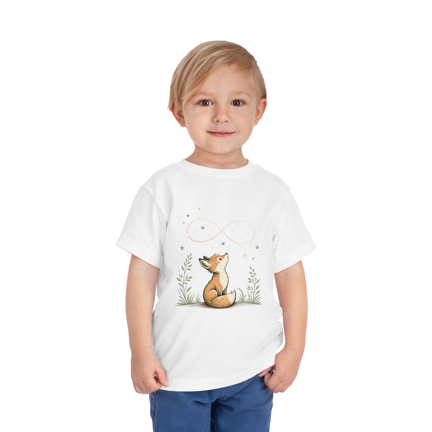 Toddler Tee — Little Fox Gazing at Stars Infinity Design image 6