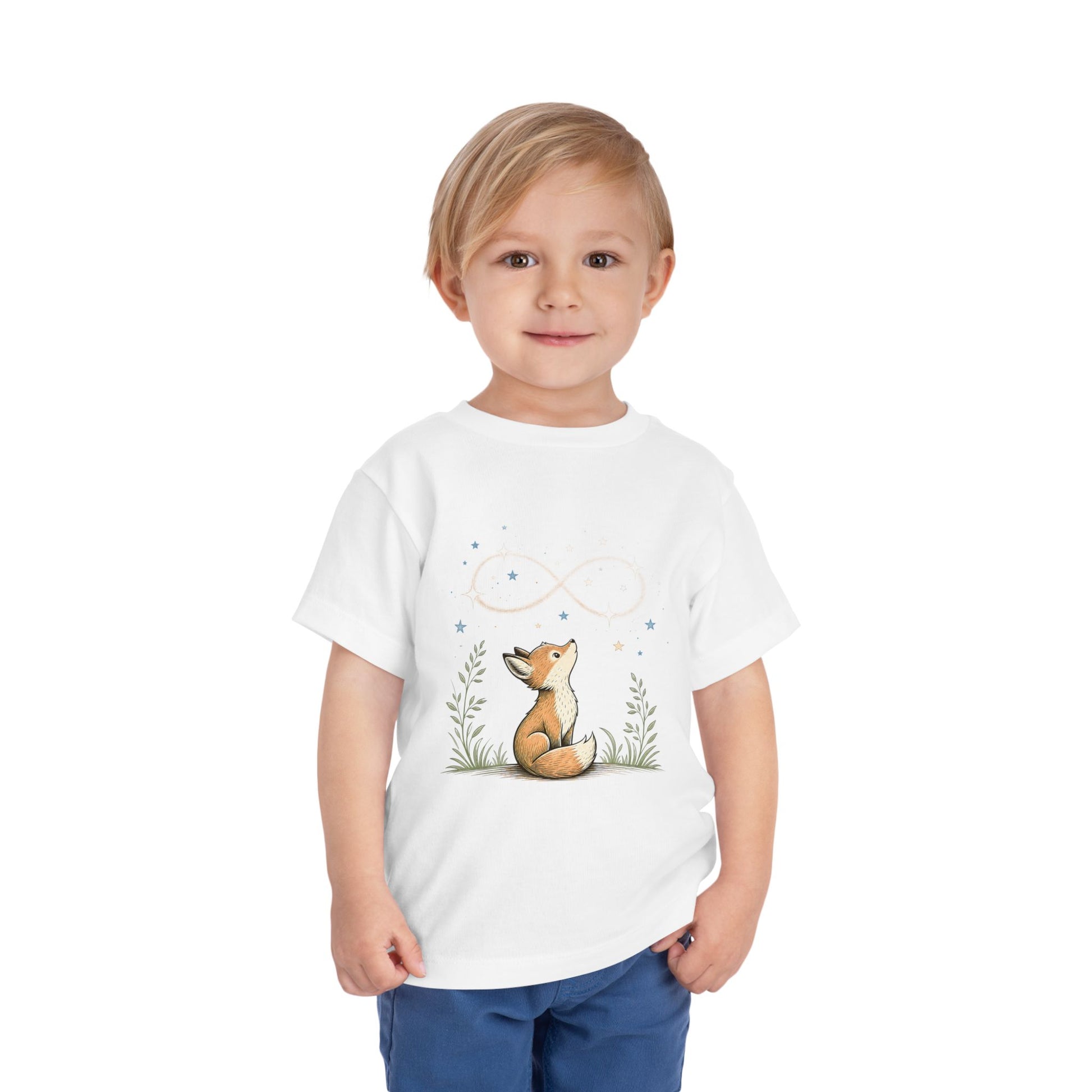 Toddler Tee — Little Fox Gazing at Stars Infinity Design image 6