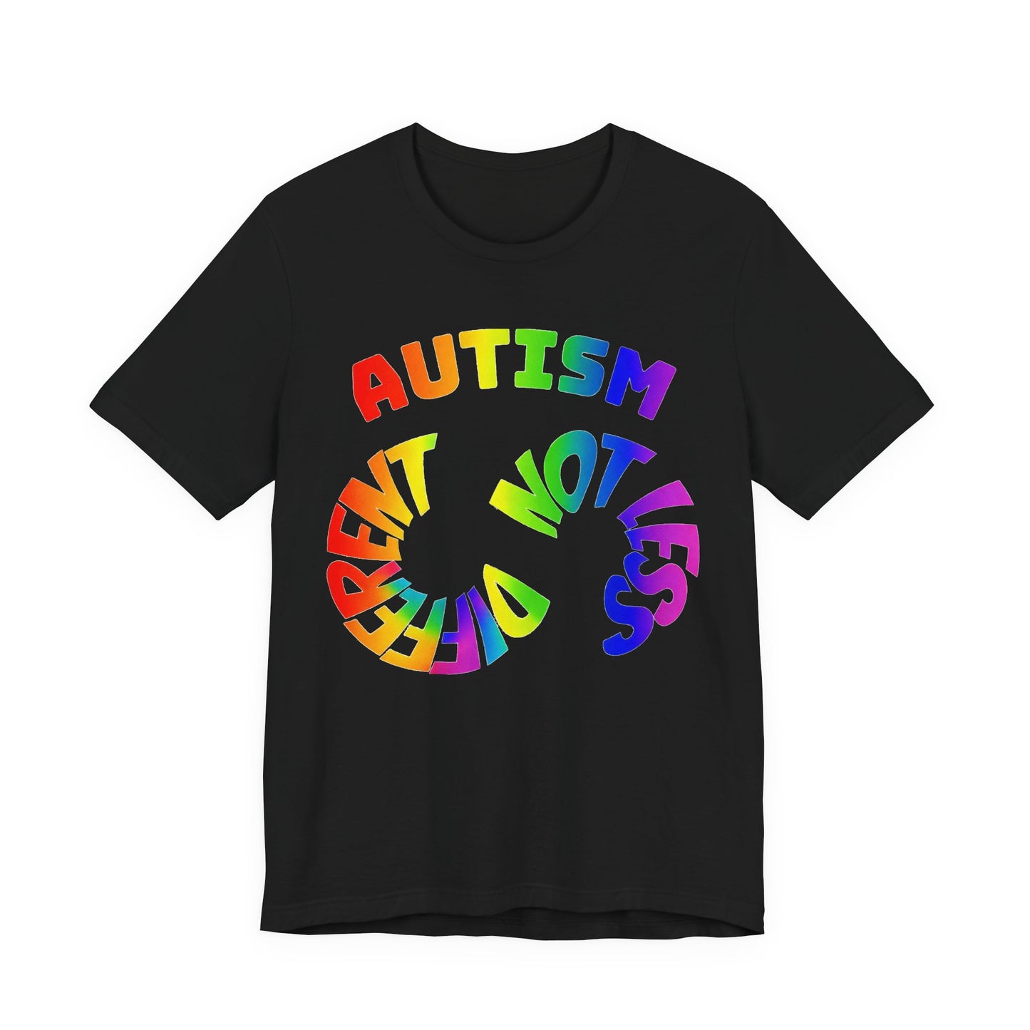Autism Awareness T-Shirt — "Different Not Less" Rainbow Tee image
