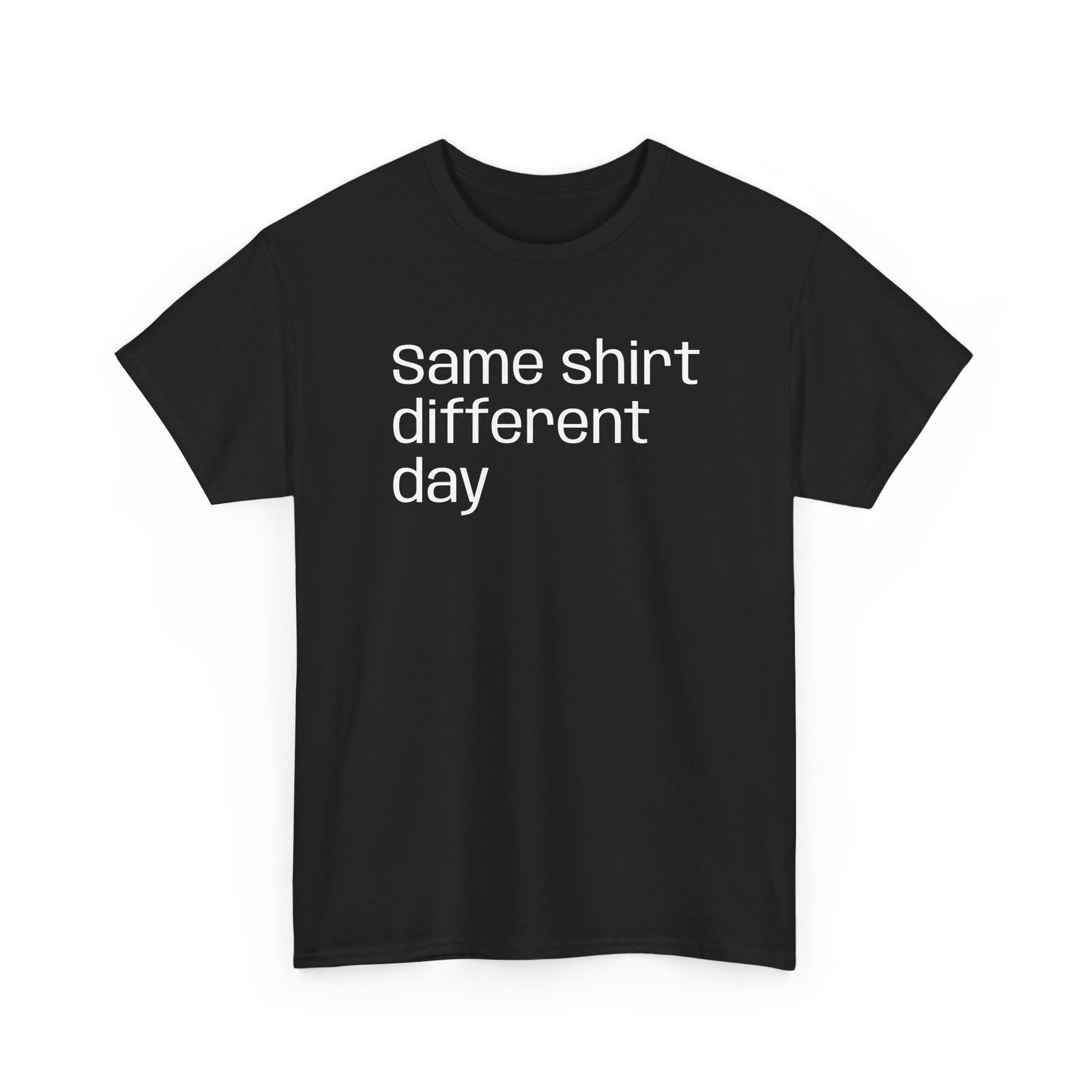 Same Shirt Different Day T-Shirt – Minimalist Introvert Routine Humor Tee image 2