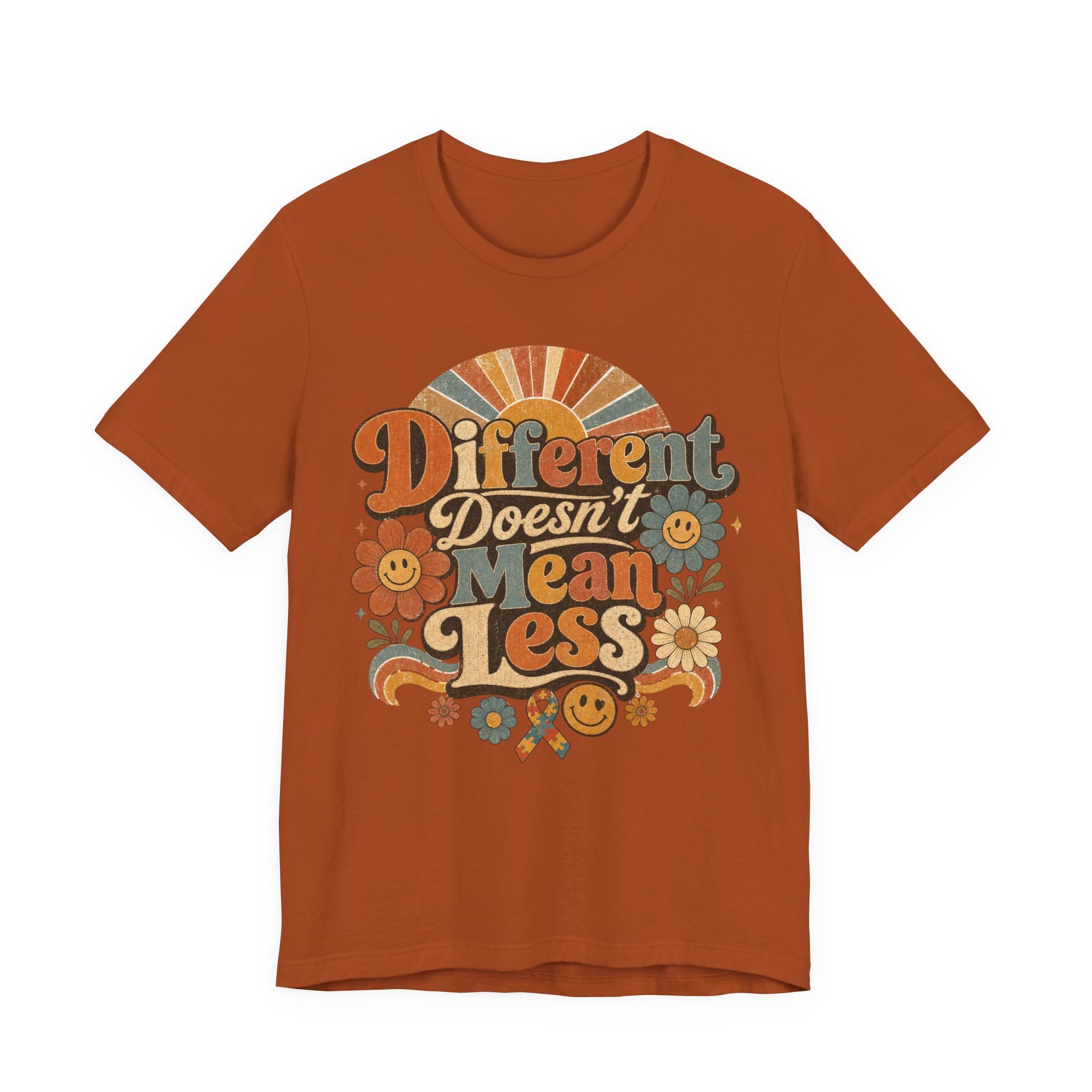 Different Doesn't Mean Less Retro Graphic Tee image