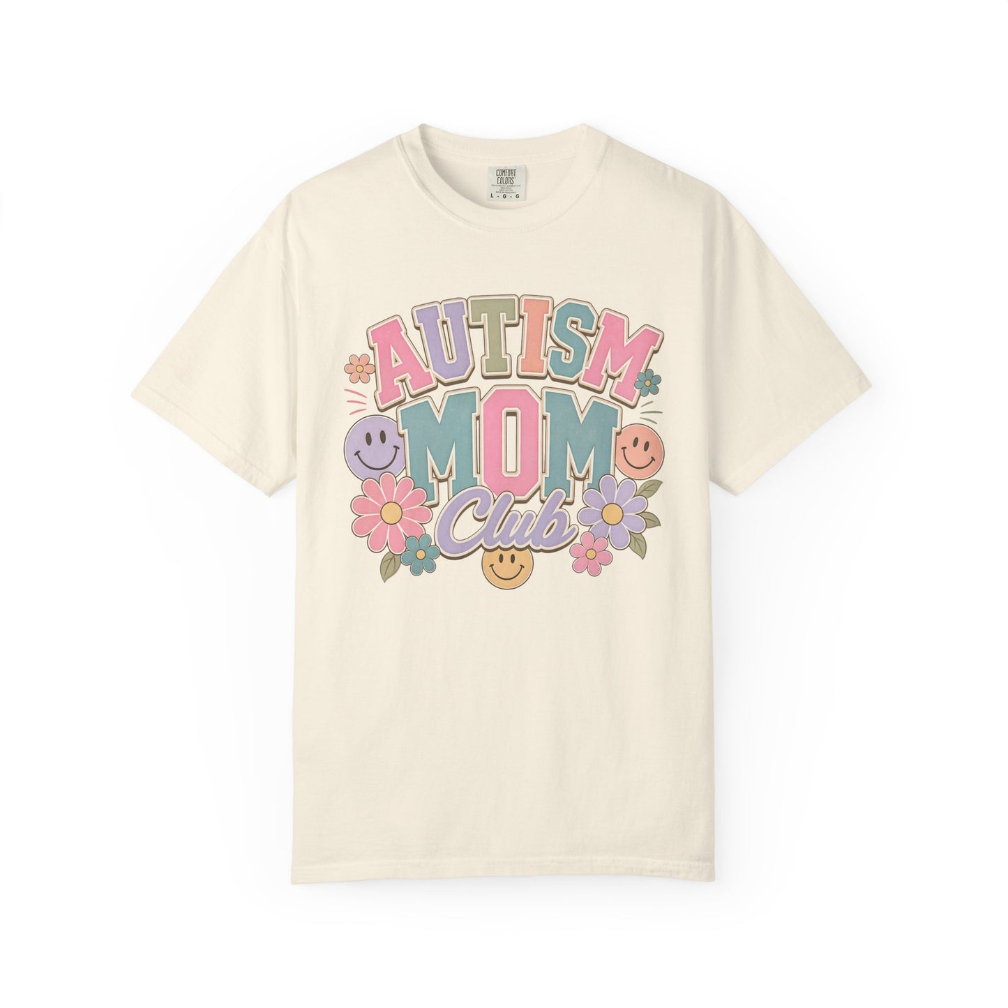 Autism Mom Club T-Shirt — Pastel Floral Support Tee image