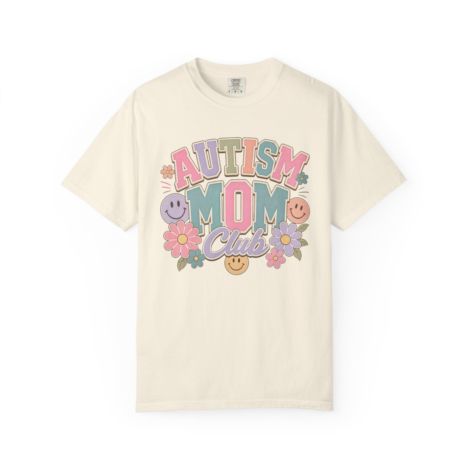 Autism Mom Club T-Shirt — Pastel Floral Support Tee image