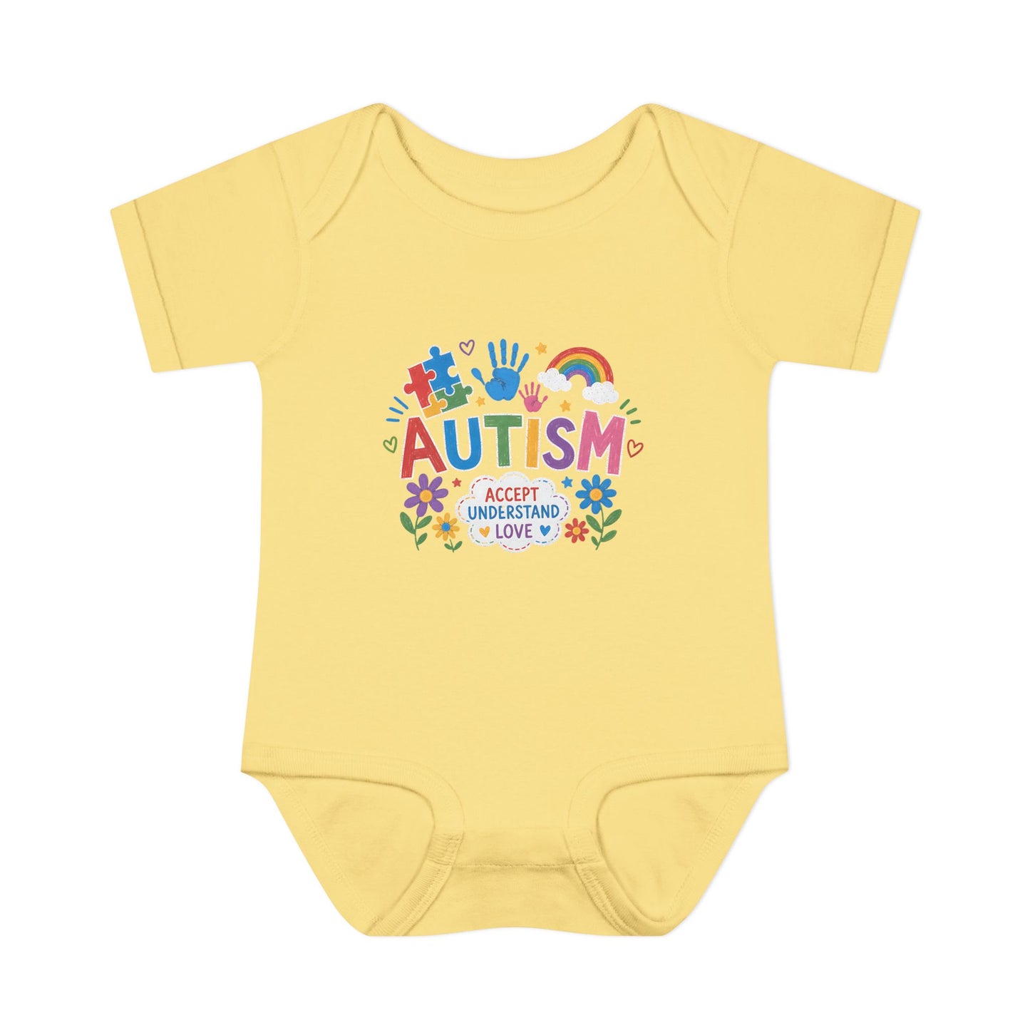 Autism Awareness Infant Bodysuit — 'Accept Understand Love' Colorful Design image 16