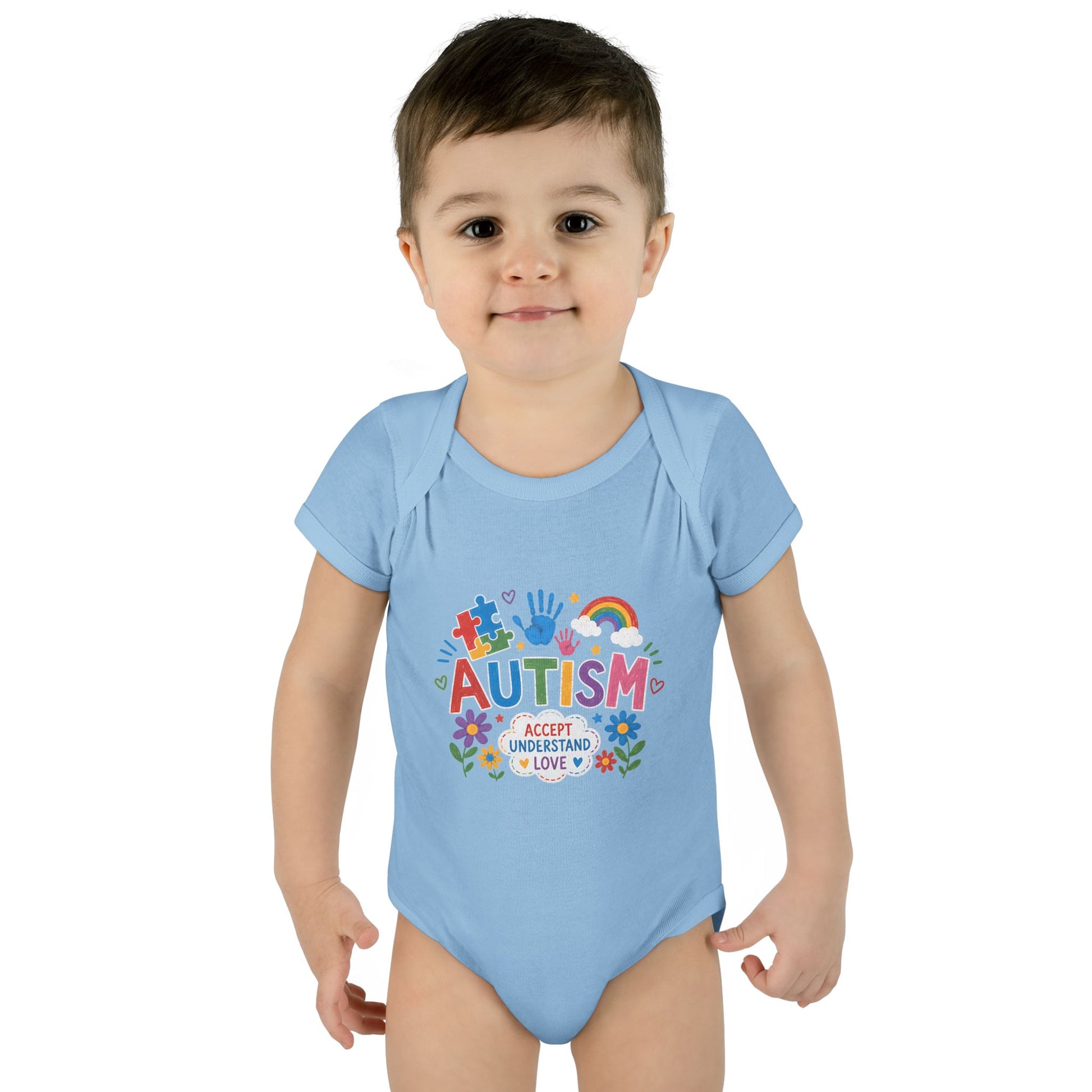 Autism Awareness Infant Bodysuit — 'Accept Understand Love' Colorful Design image 29