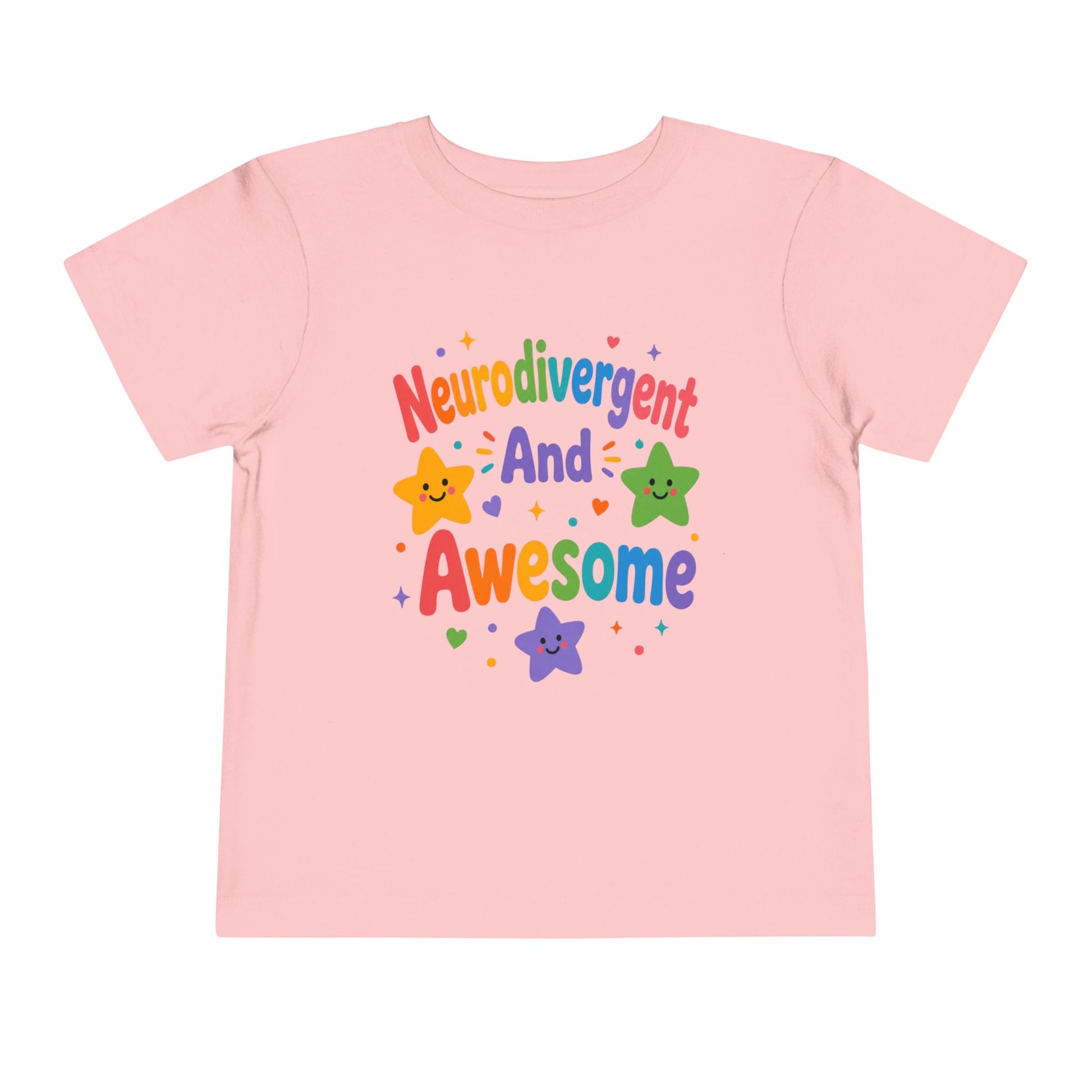 Neurodivergent and Awesome Toddler Tee — Colorful Pride Kids Shirt - Pink, 3T image