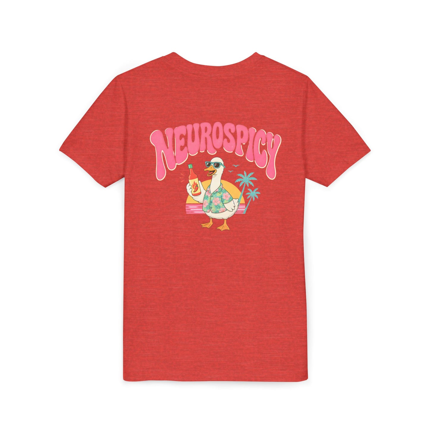Neurospicy Silly Goose Youth Tee — Cute Tropical Graphic Kids T‑Shirt BACK PRINT