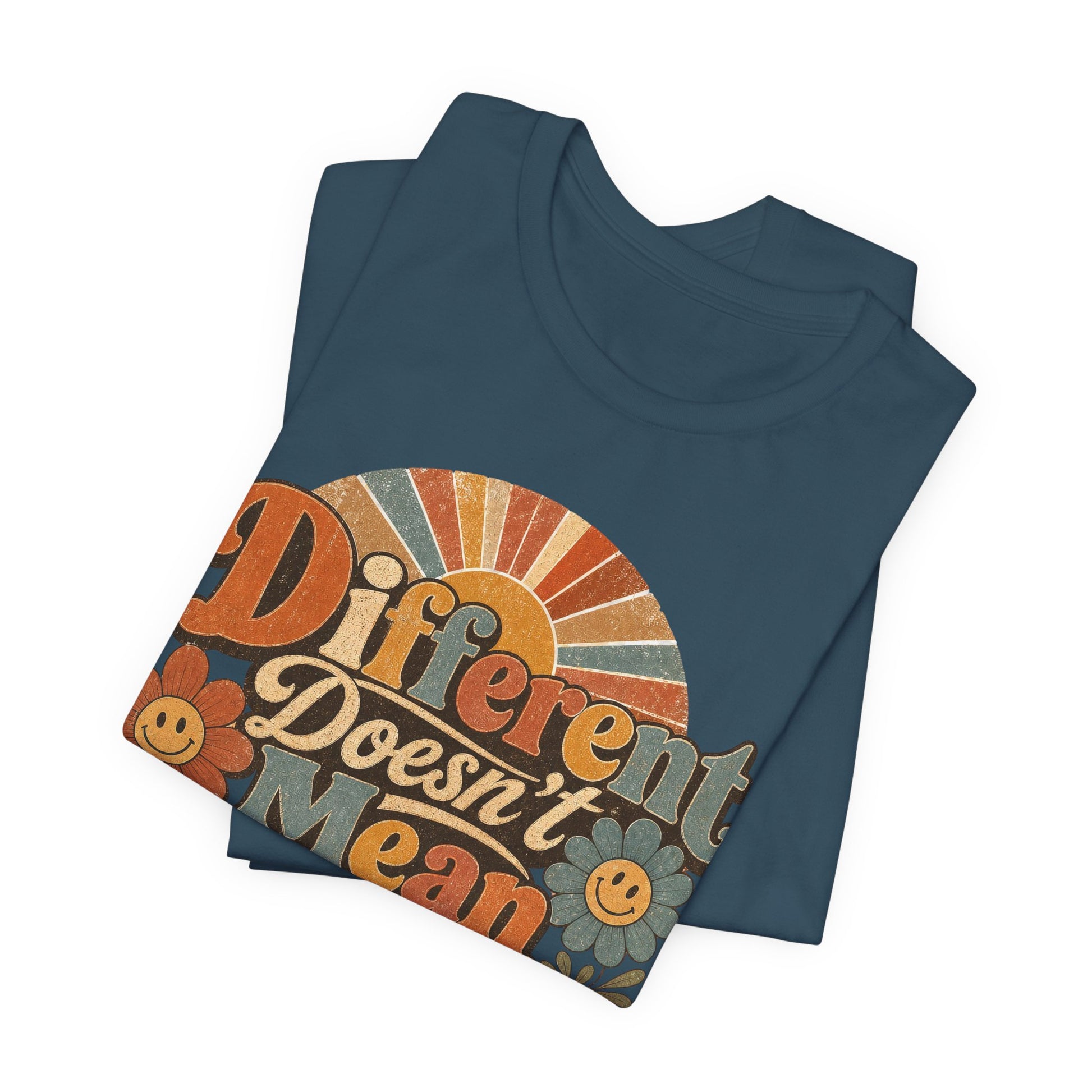 Different Doesn't Mean Less Retro Graphic Tee image 23