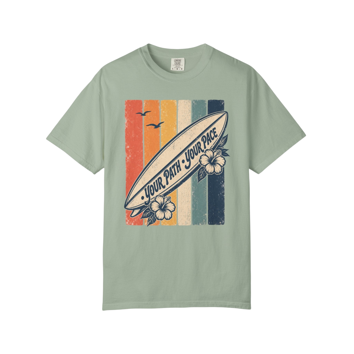 Surf Vintage Tee — “Your Path, Your Pace” Retro Beach T-Shirt