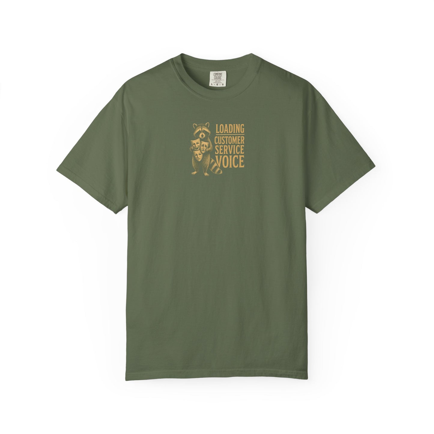 "Loading Customer Service Voice" Vintage Raccoon Support Rep Tee