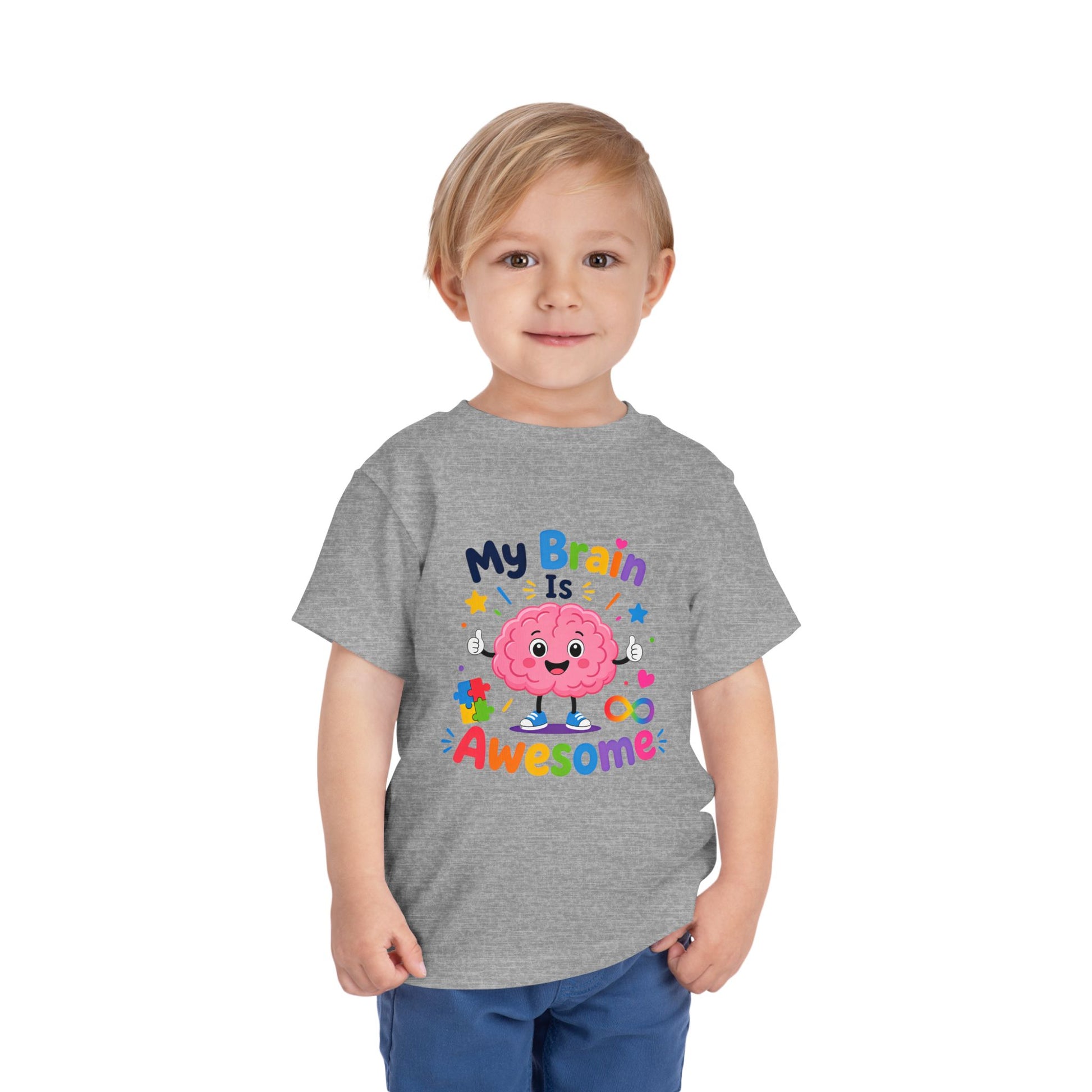 Toddler Tee — "My Brain Is Awesome" Cute Brain Graphic Kids T‑Shirt image 13