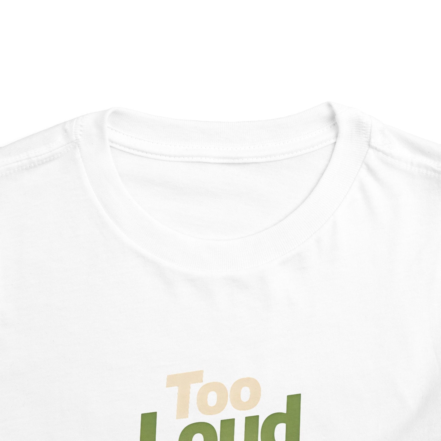 Toddler Tee — 'Too Loud' Headphone T-Rex Graphic Shirt