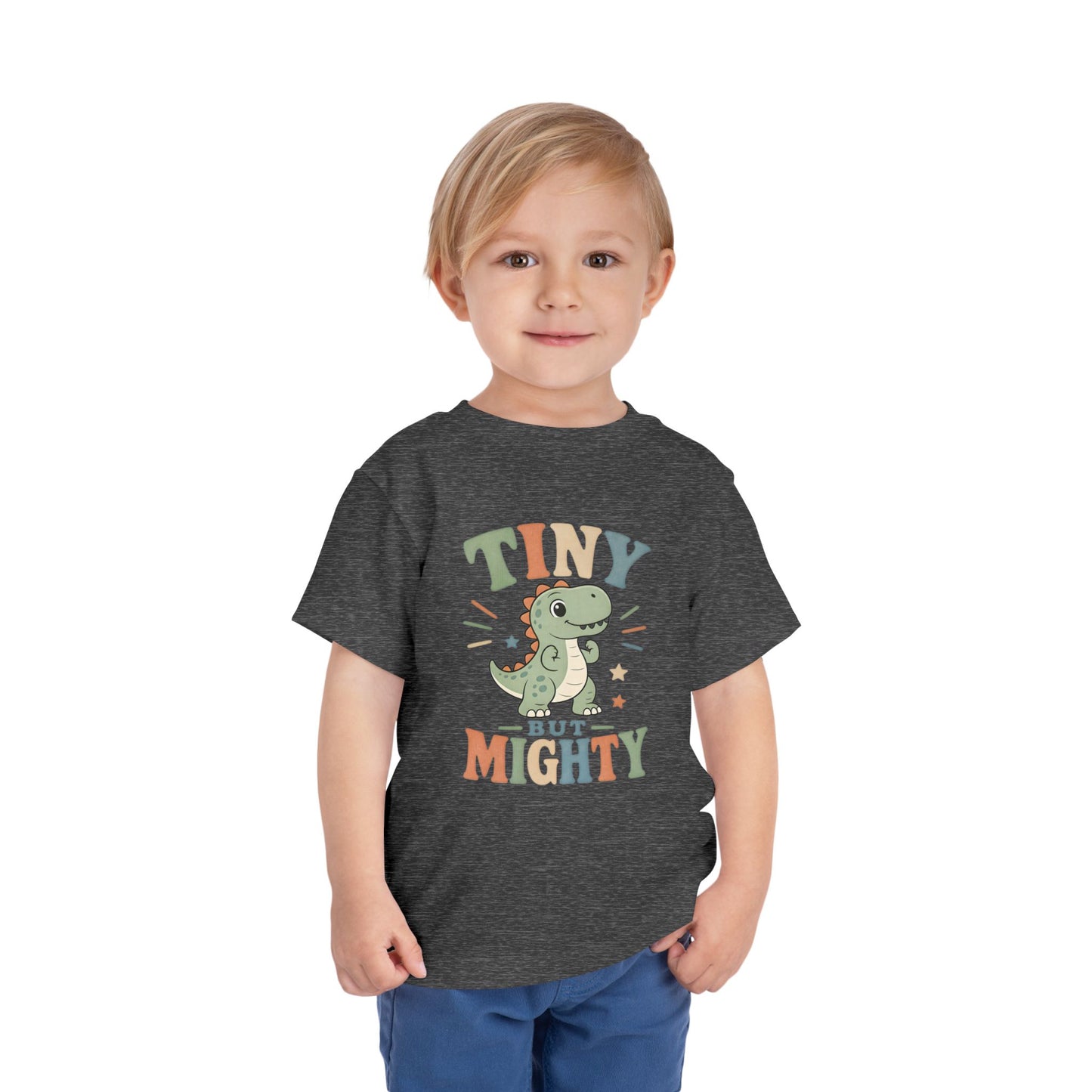 Tiny But Mighty Toddler Tee — Cute Dino Graphic Shirt for Kids image 3