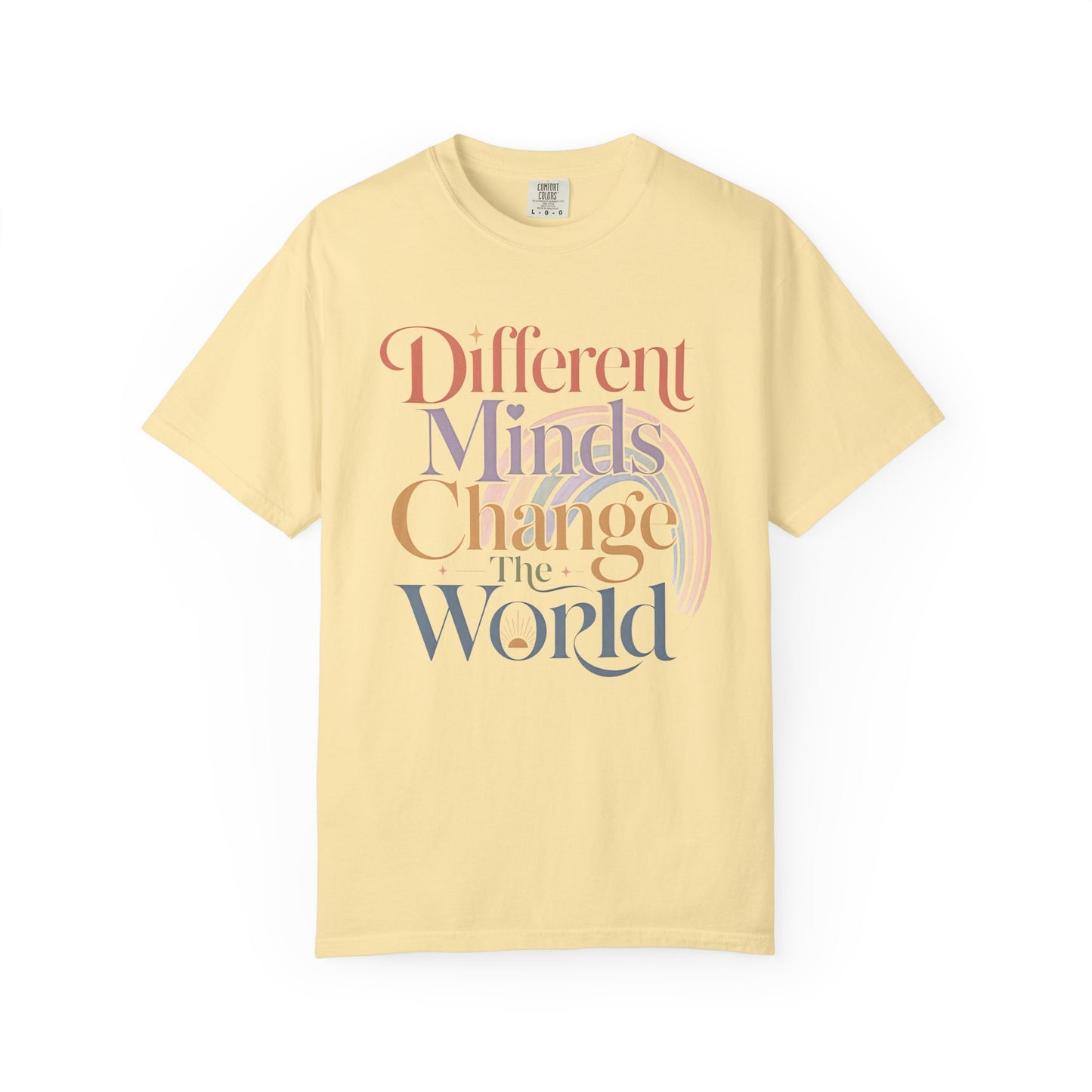 Different Minds Change the World T-Shirt — Inspirational Retro Typography Tee image