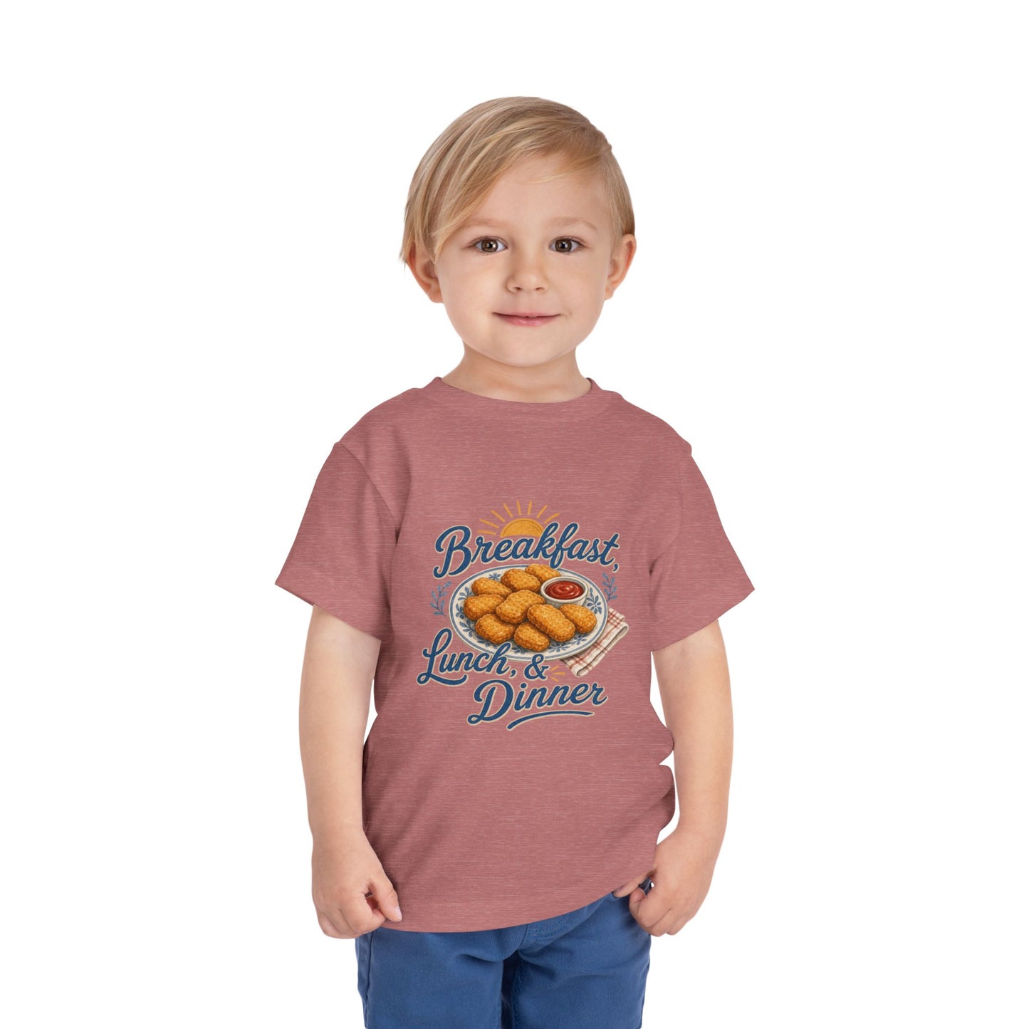 "Breakfast, Lunch & Dinner" Chicken Nugget Shirt Toddler Tee