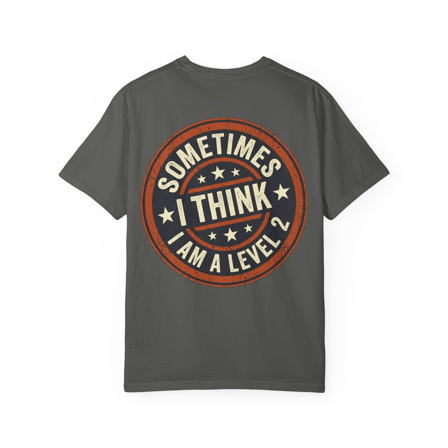 Sometimes I think I Am A Level 2 Tee Shirt -PRINT ON BACK- Comical T-Shirt -ASD Levels image