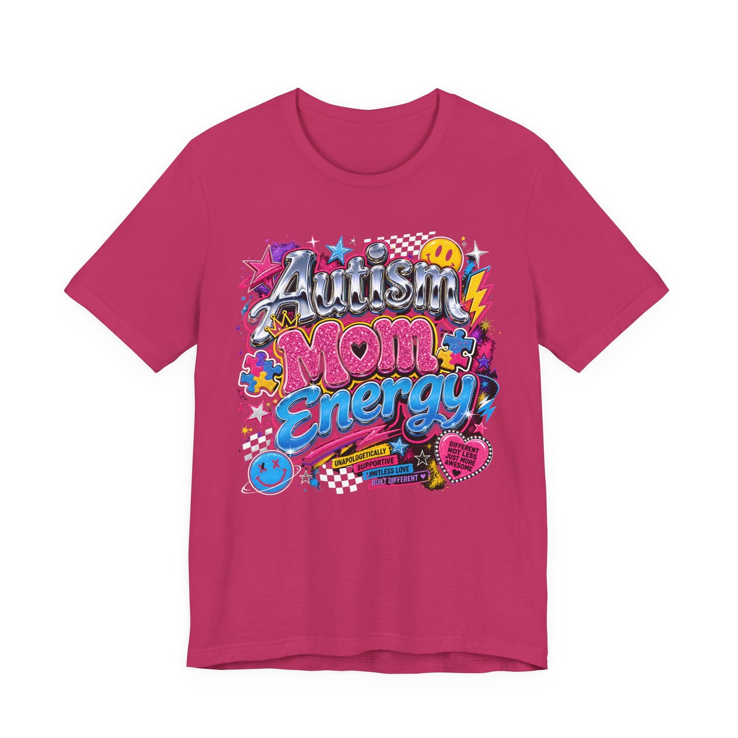 Autism Mom Energy T-Shirt — Colorful Supportive Graphic Tee for Autism Awareness image