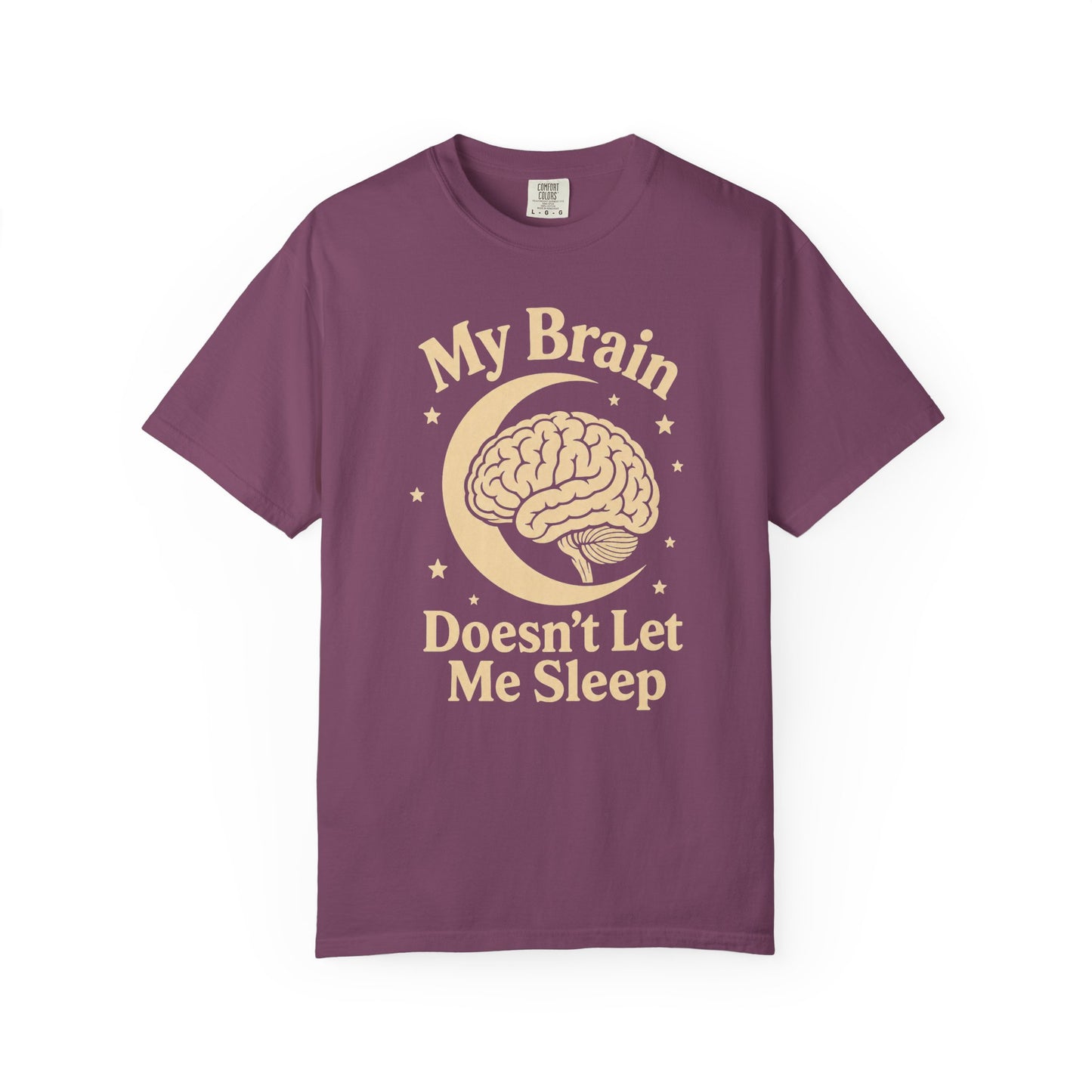 "My Brain Doesn't Let Me Sleep" Retro Brain Graphic Tee
