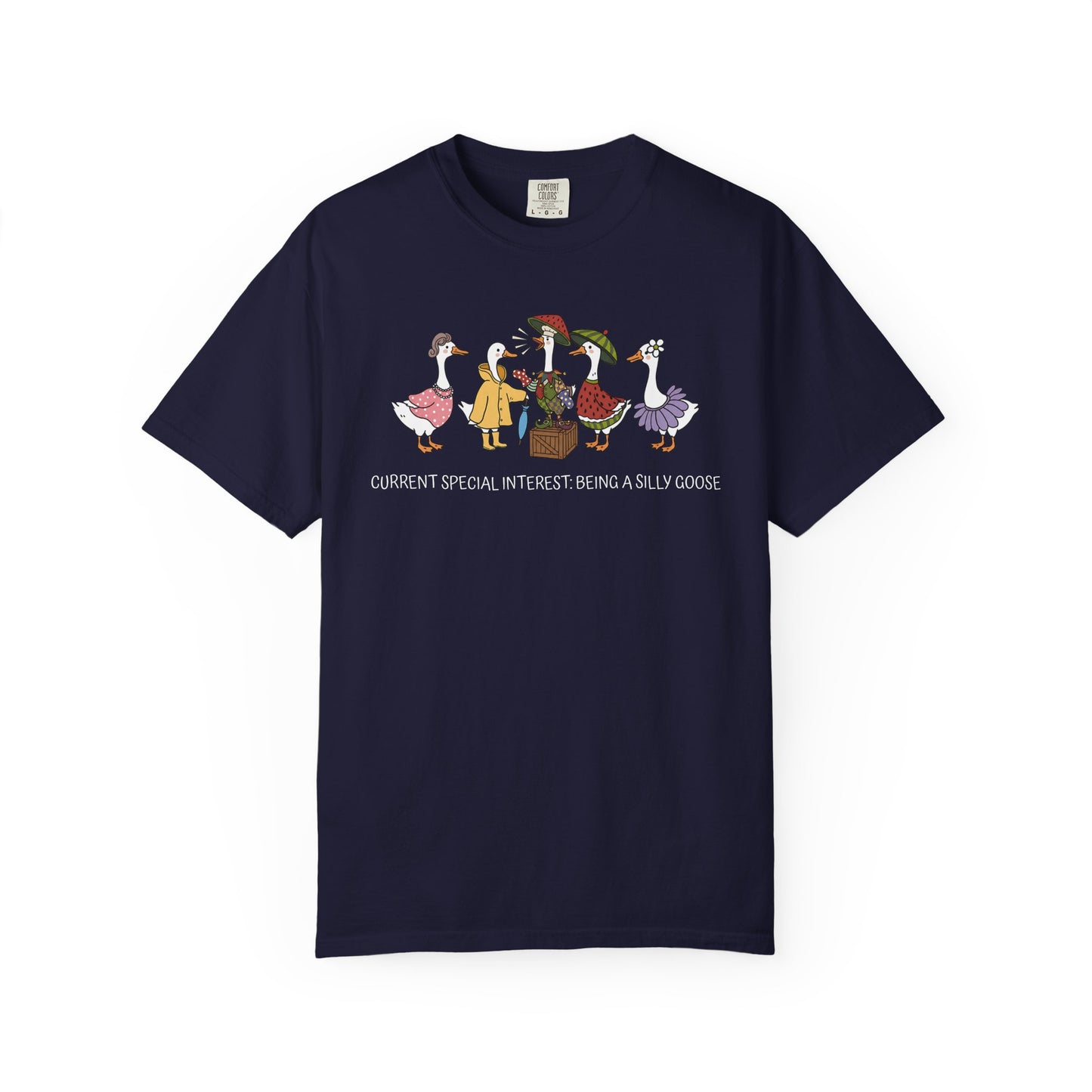 Silly Goose Special Interest Cartoon Graphic T-Shirt — Cute Vintage-style Goose Tee