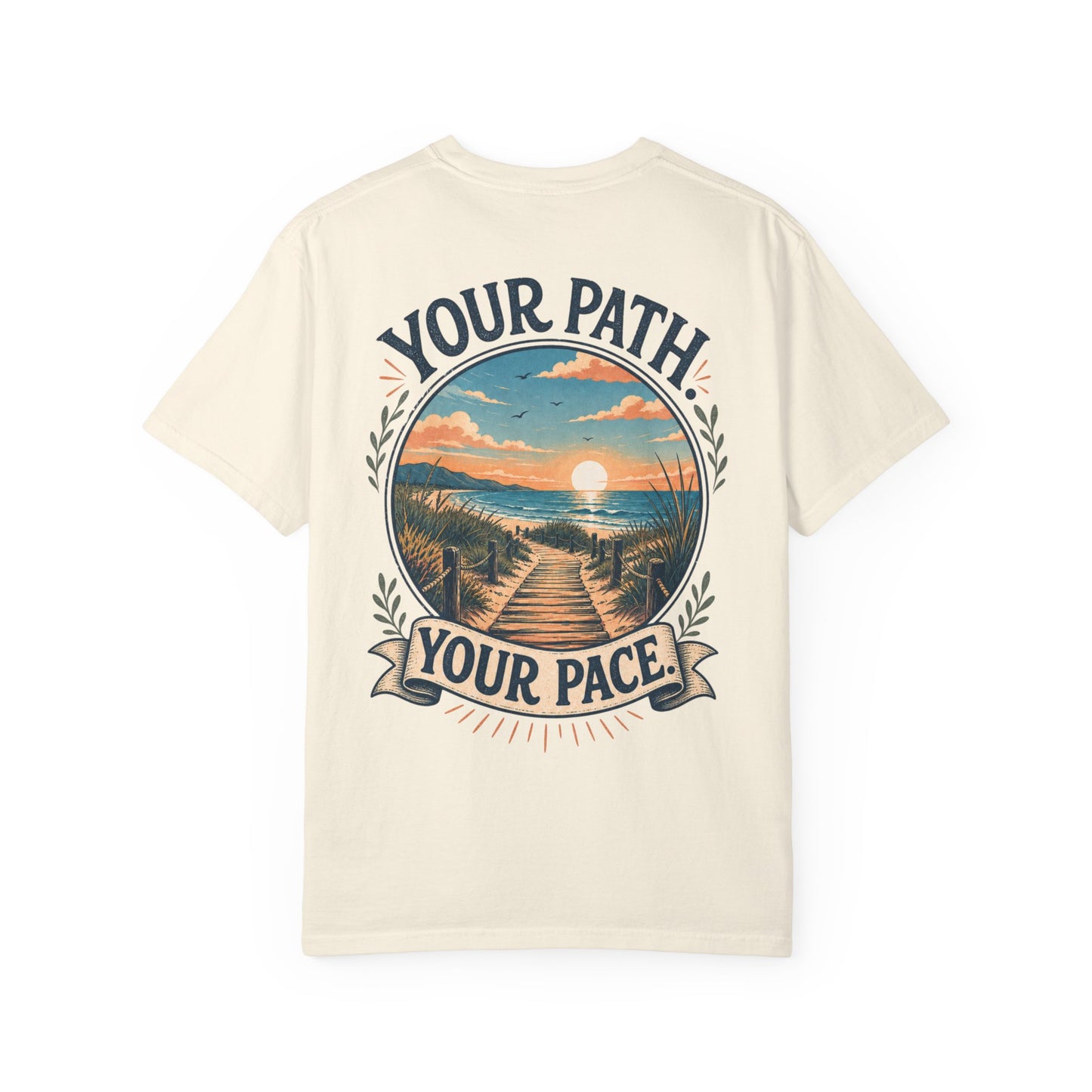 Your Path, Your Pace T-Shirt — Scenic Beach Sunset Graphic Tee