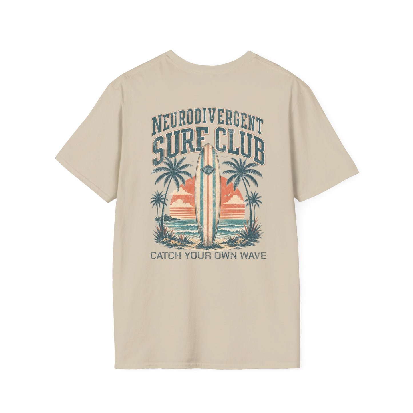 "Catch Your Own Wave" Neurodivergent Surf Club Graphic Tee Shirt