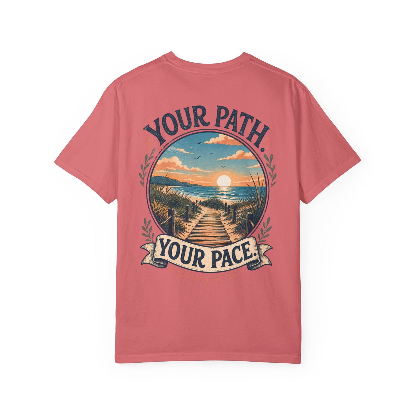 Your Path, Your Pace T-Shirt — Scenic Beach Sunset Graphic Tee