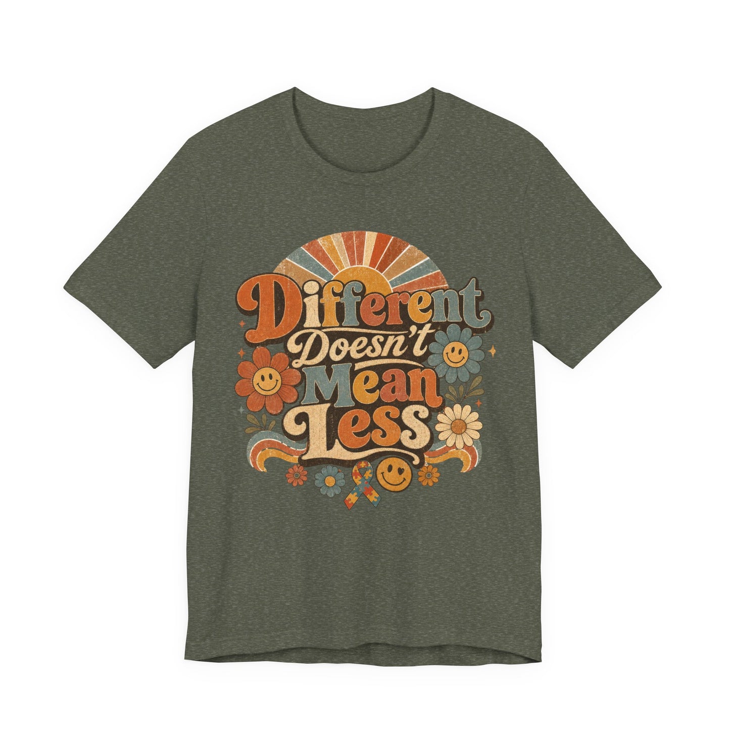 Different Doesn't Mean Less Retro Graphic Tee image