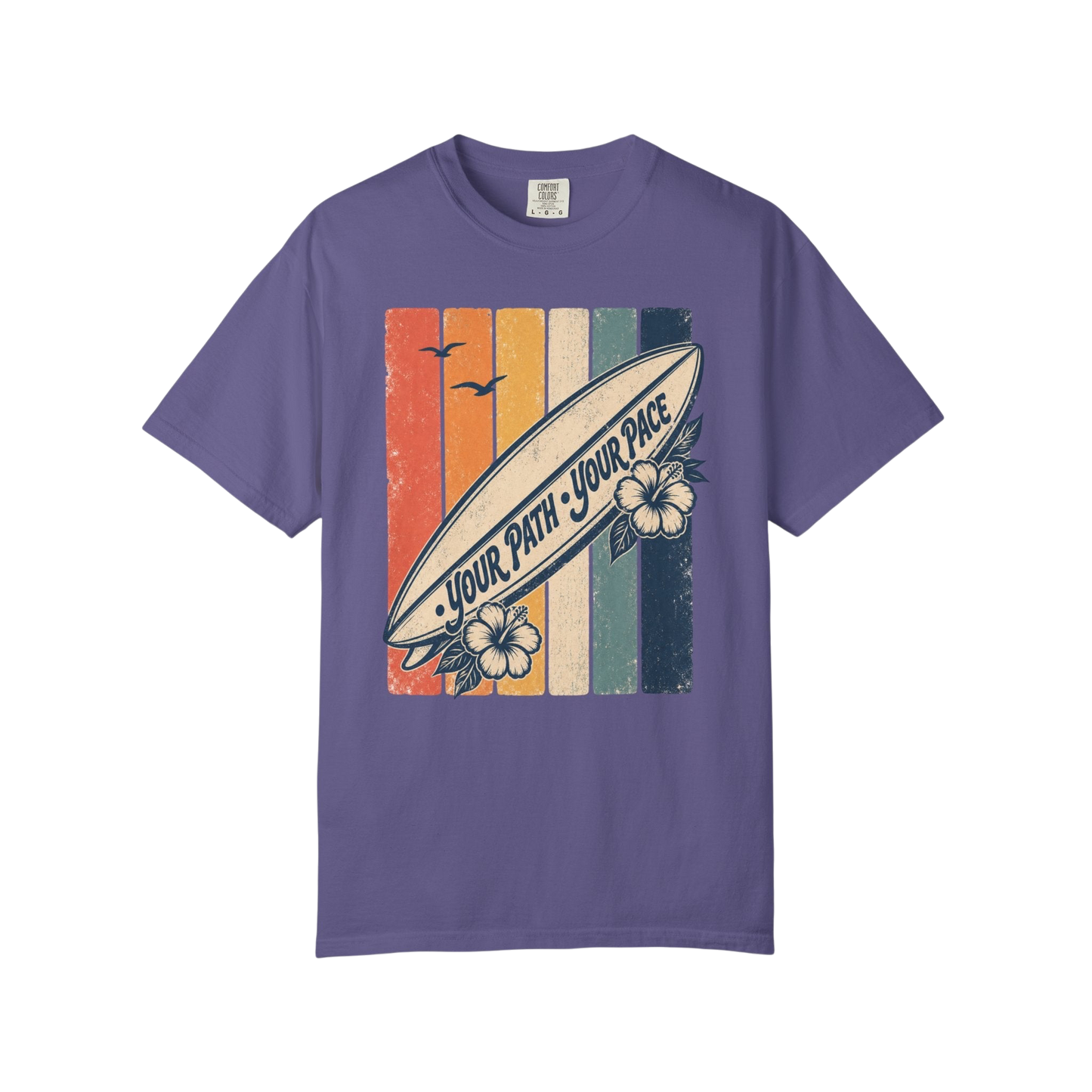Surf Vintage Tee — “Your Path, Your Pace” Retro Beach T-Shirt
