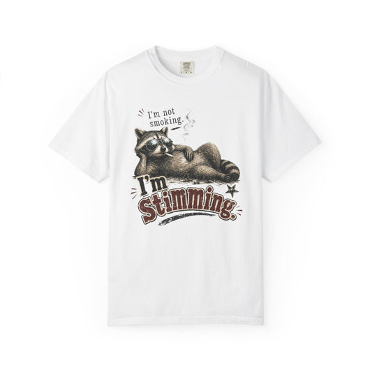 Raccoon 'I'm Stimming' Graphic T-Shirt — Funny Neurodiversity Pride Tee