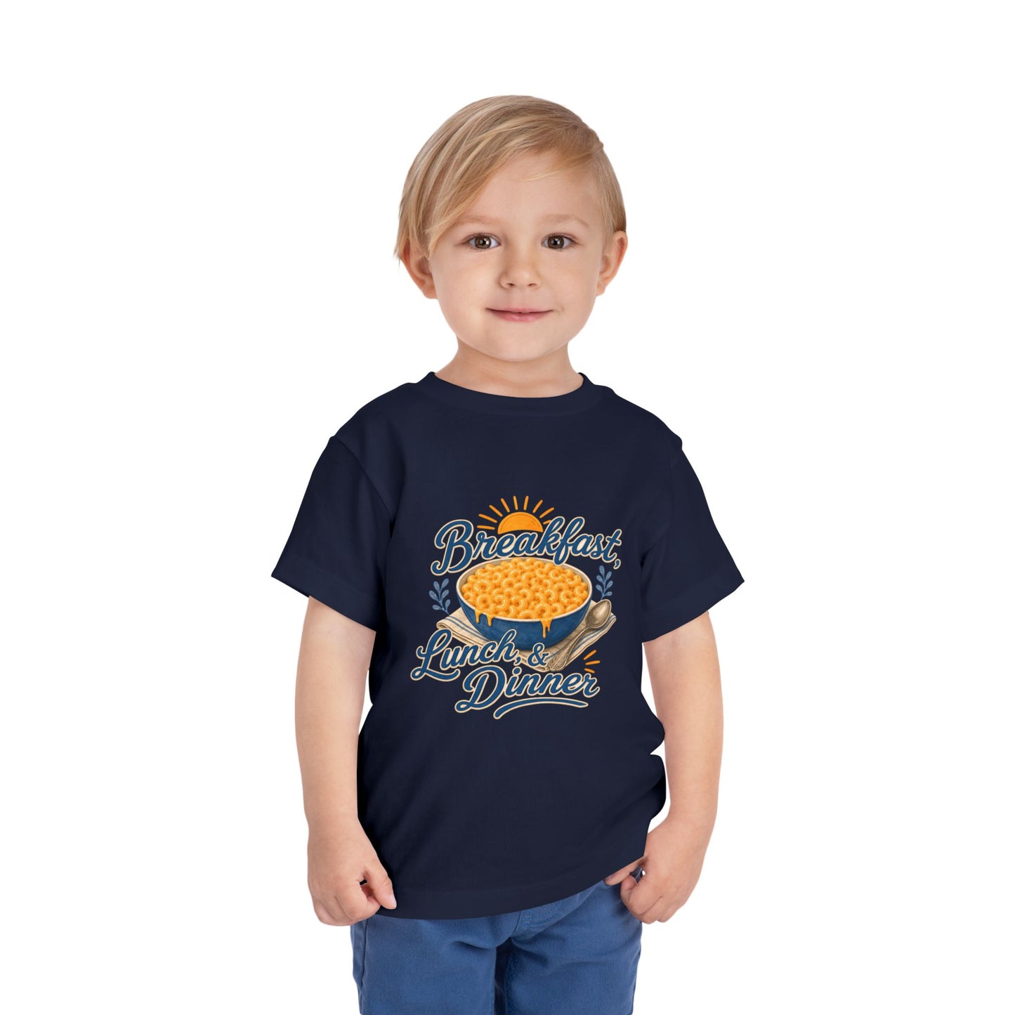 "Breakfast, Lunch & Dinner" Mac and Cheese Kids Shirt Toddler Tee