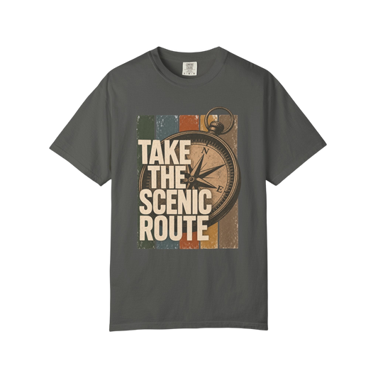 Take the Scenic Route T-Shirt — Vintage Compass Travel Tee